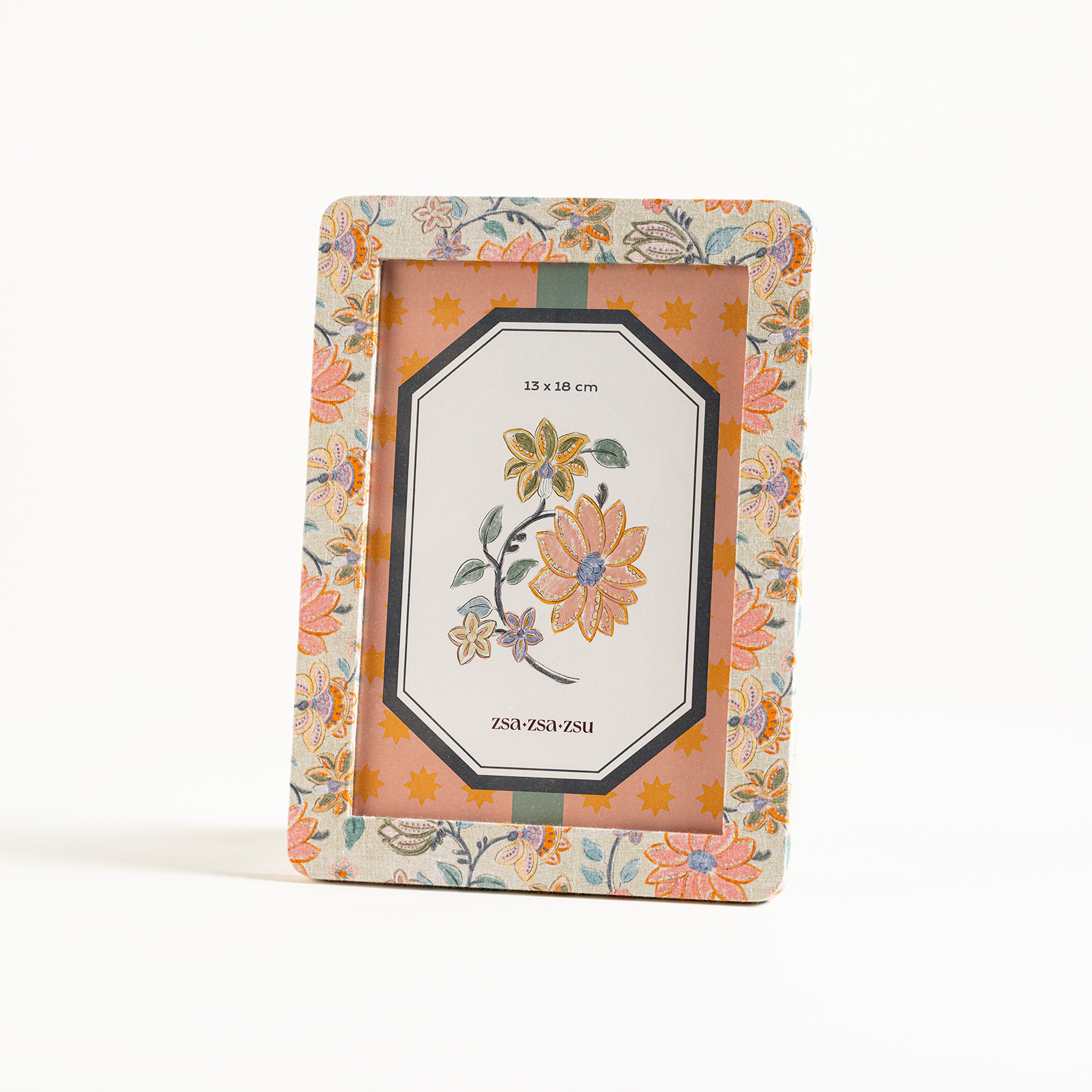 Noıda Baskılı Yapay Süet - Mdf - Cam - Kumaş: %100 Pamuk Çerçeve 17.30x23.50 Cm Yeşil