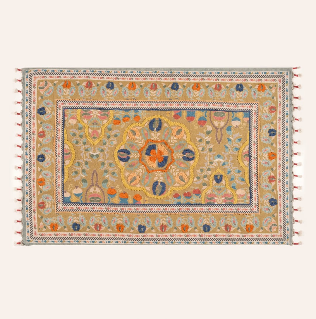 Palrı Pamuk Pamuk %100 Pamuk Kilim 80x150 Cm Hardal