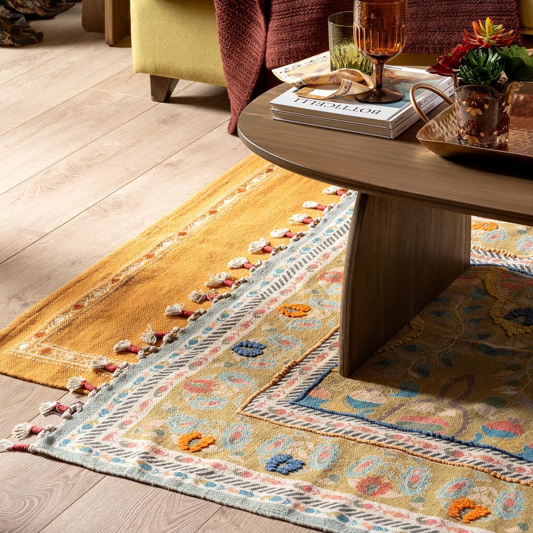 Palrı Pamuk Pamuk %100 Pamuk Kilim 80x150 Cm Hardal