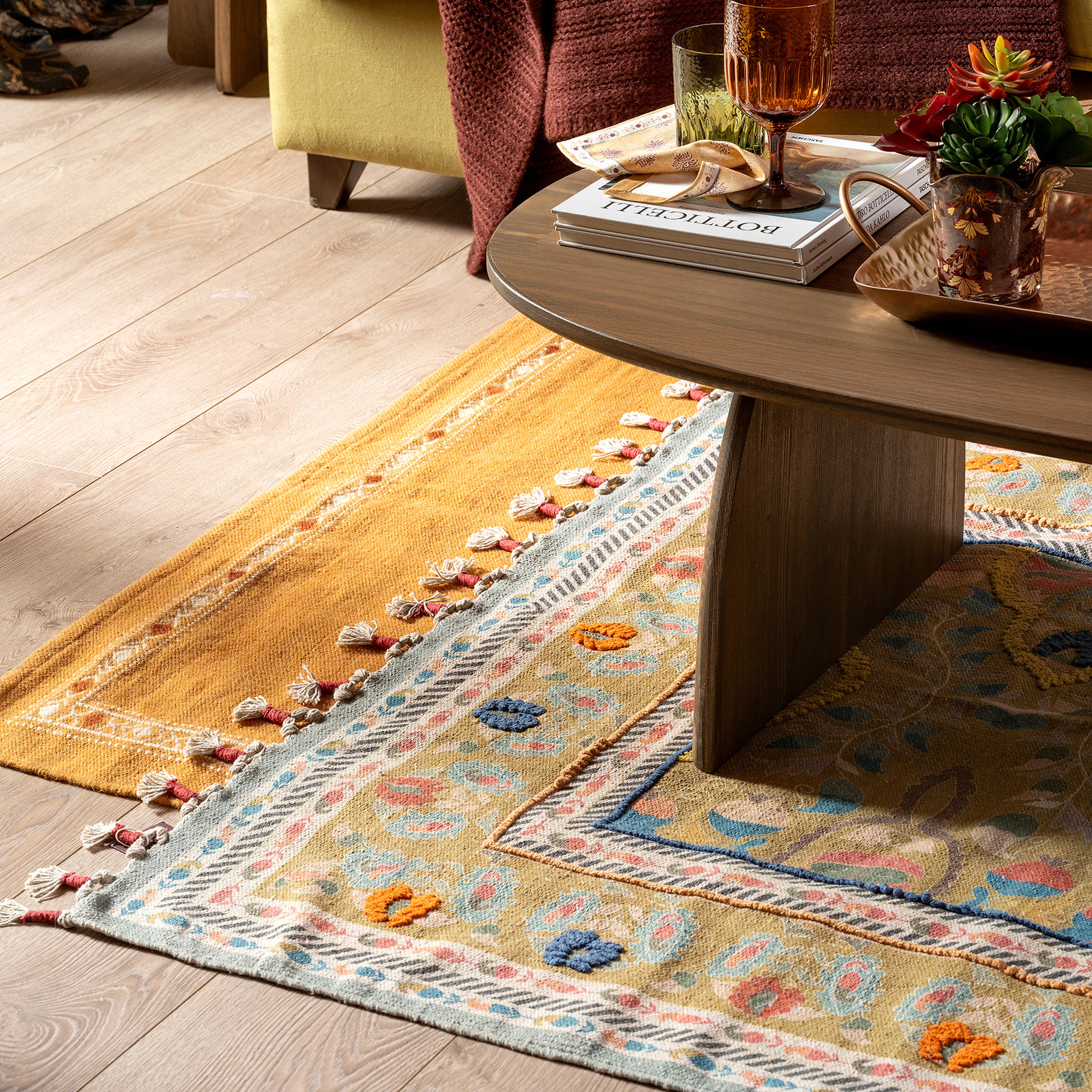 Palrı Pamuk Pamuk %100 Pamuk Kilim 80x150 Cm Hardal