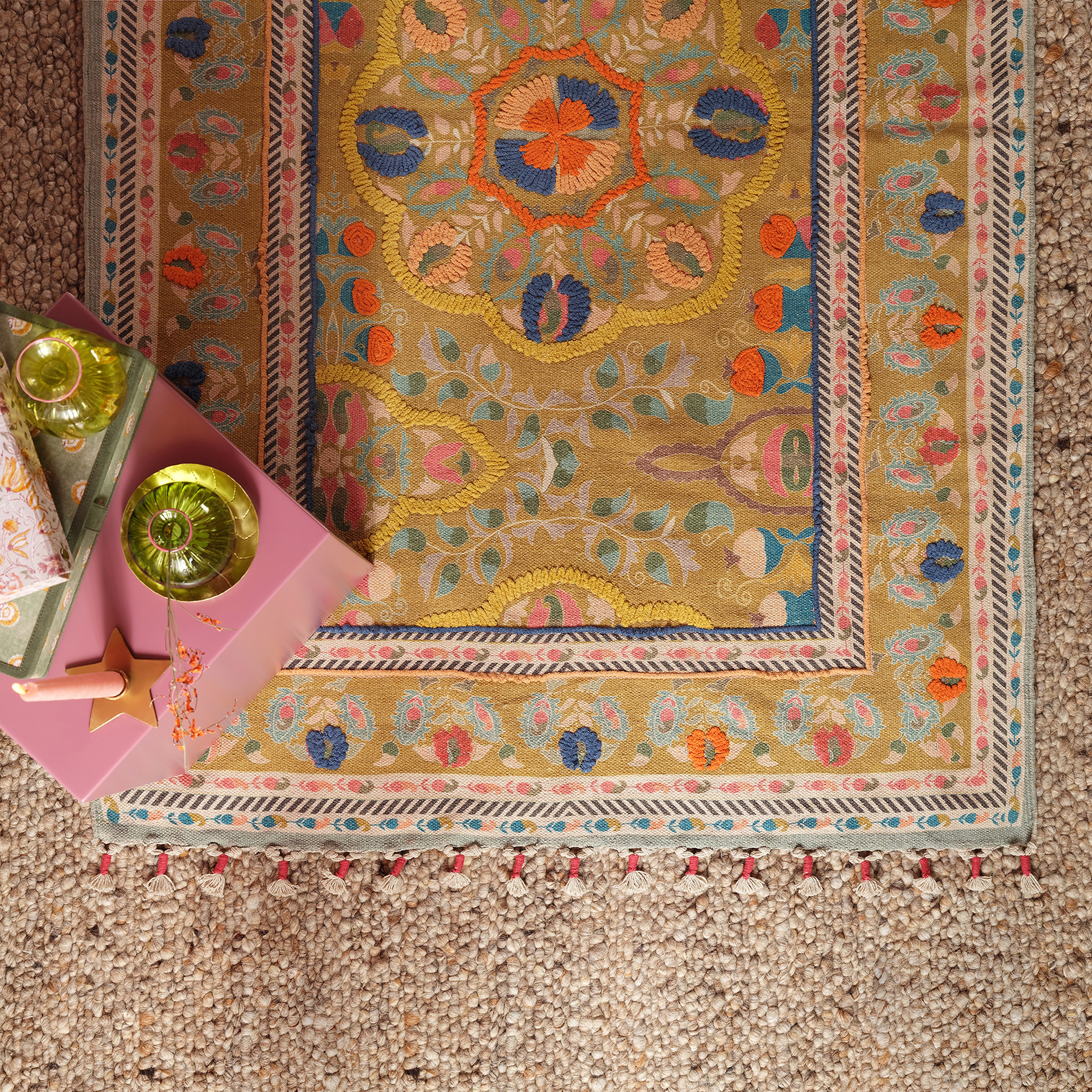 Palrı Pamuk Pamuk %100 Pamuk Kilim 80x150 Cm Hardal