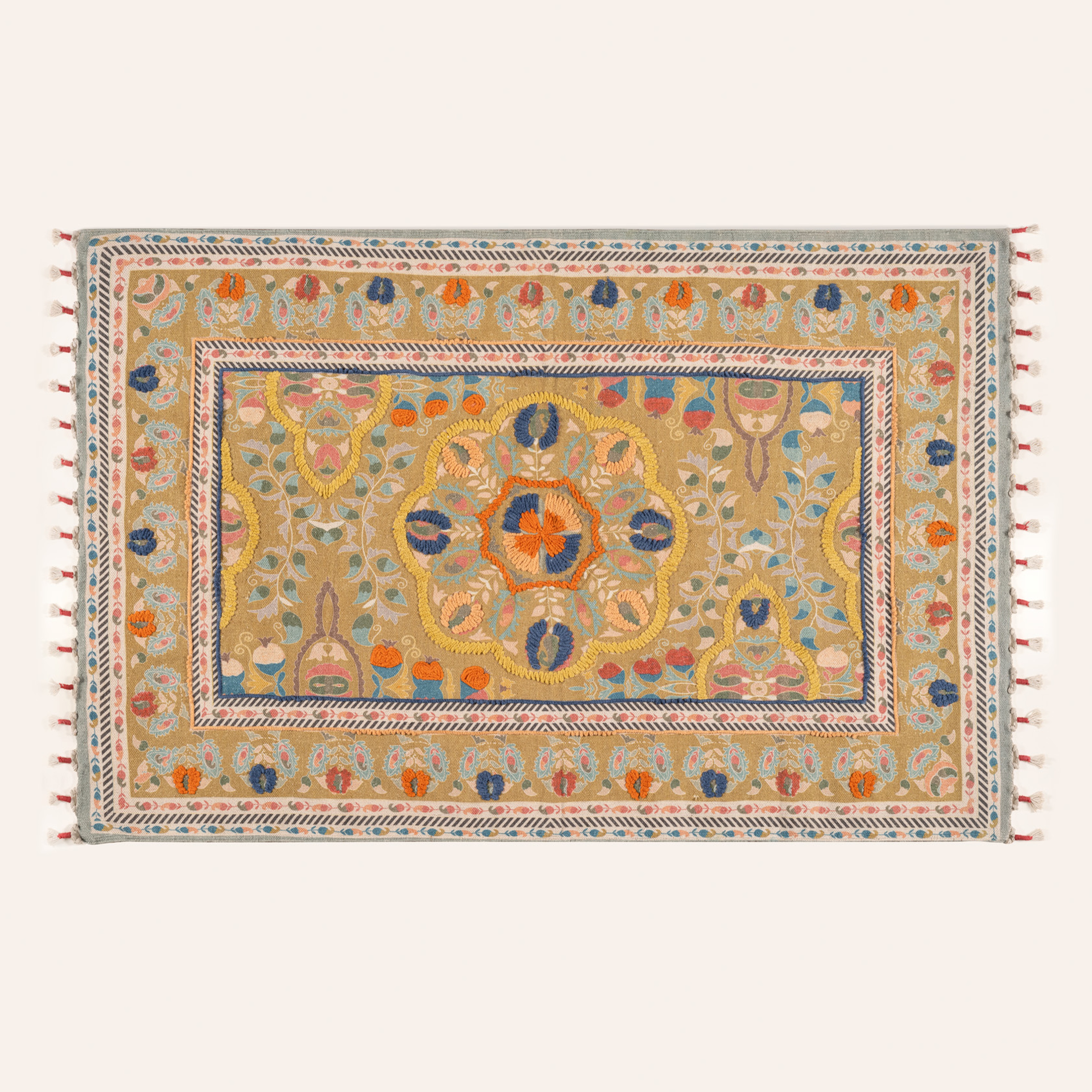 Palrı Pamuk Pamuk %100 Pamuk Kilim 120x180 Cm Hardal
