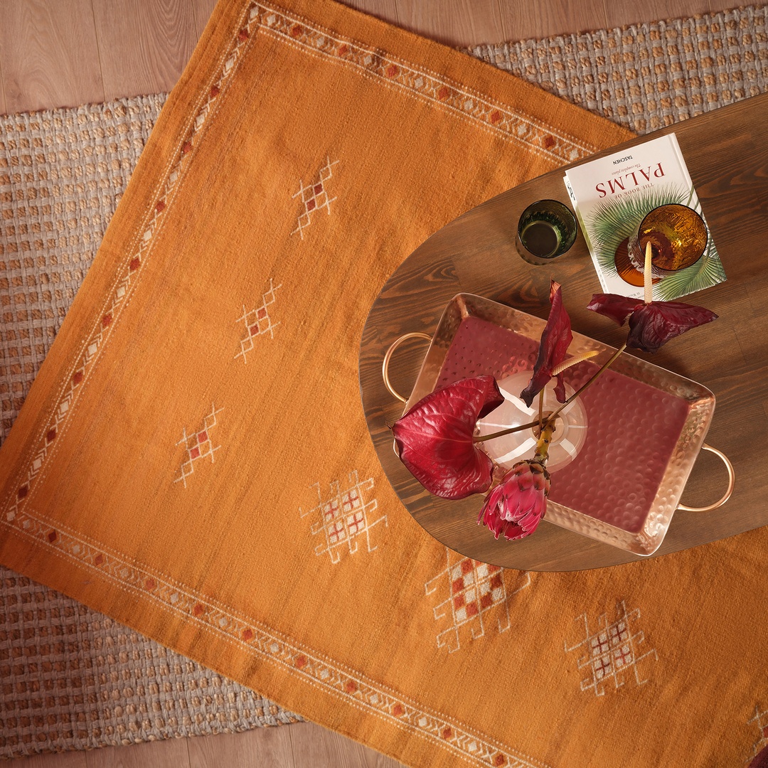 Jaıpur Yün Kilim 80x150 Cm Hardal