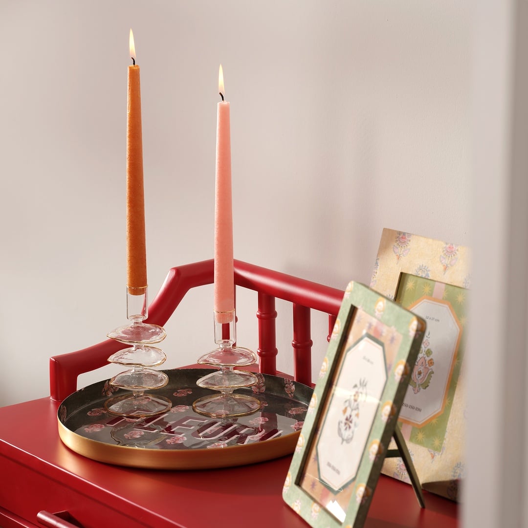 Deurne Parafın Mum 2.2x2.2x30 Cm Gül Kurusu