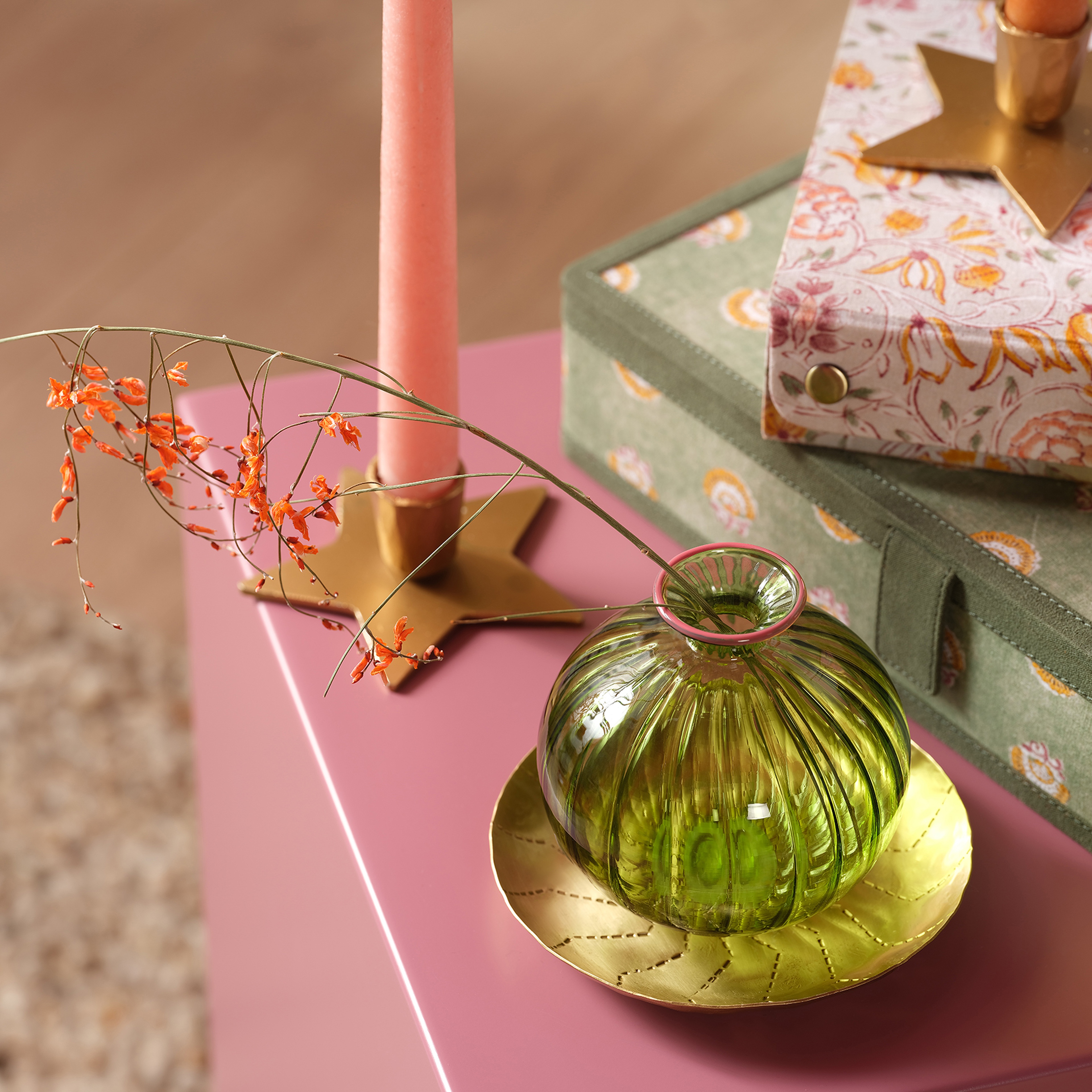 Nanjıng Borosilikat Cam Dekoratif Obje 10x10x10 Cm Yeşil