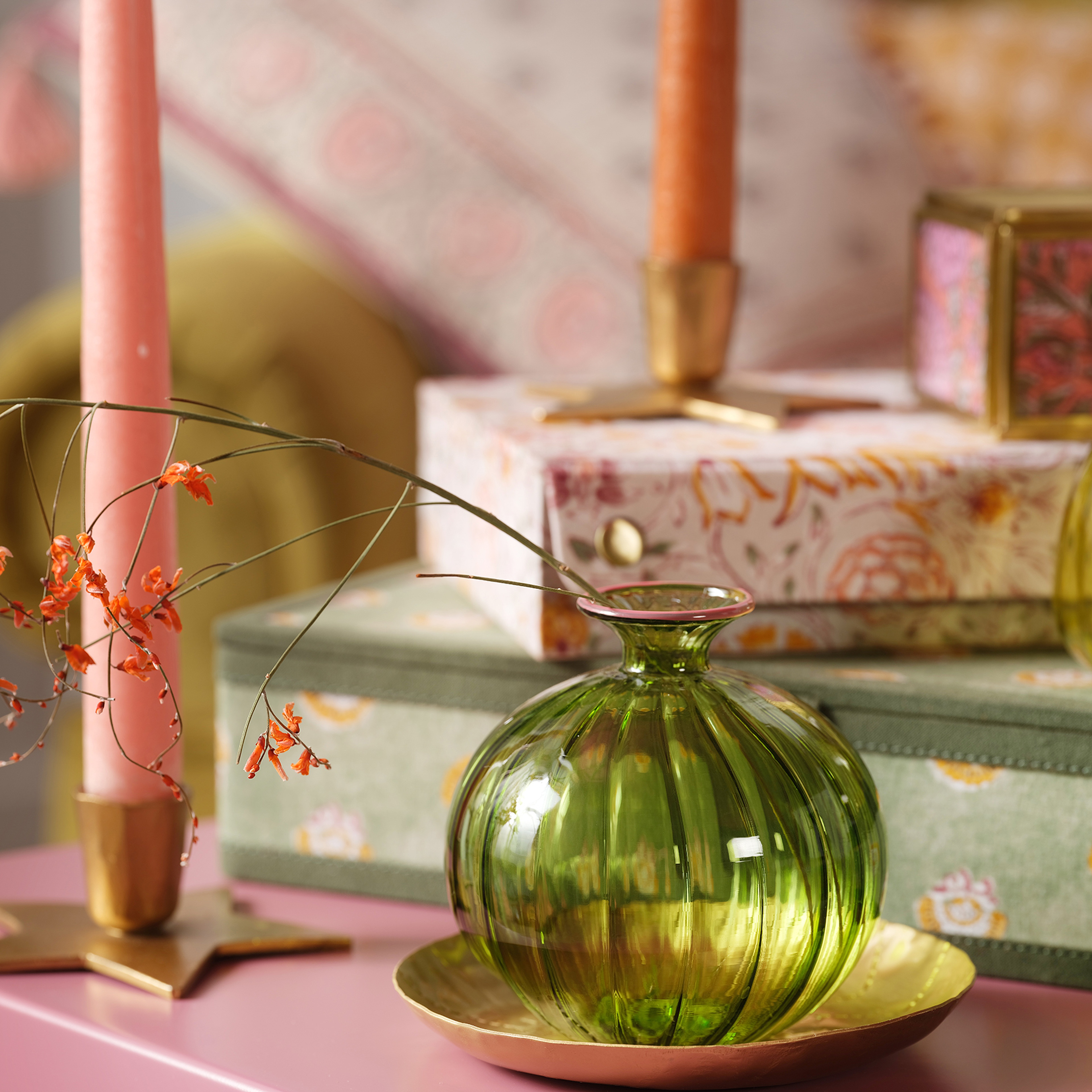 Nanjıng Borosilikat Cam Dekoratif Obje 10x10x10 Cm Yeşil