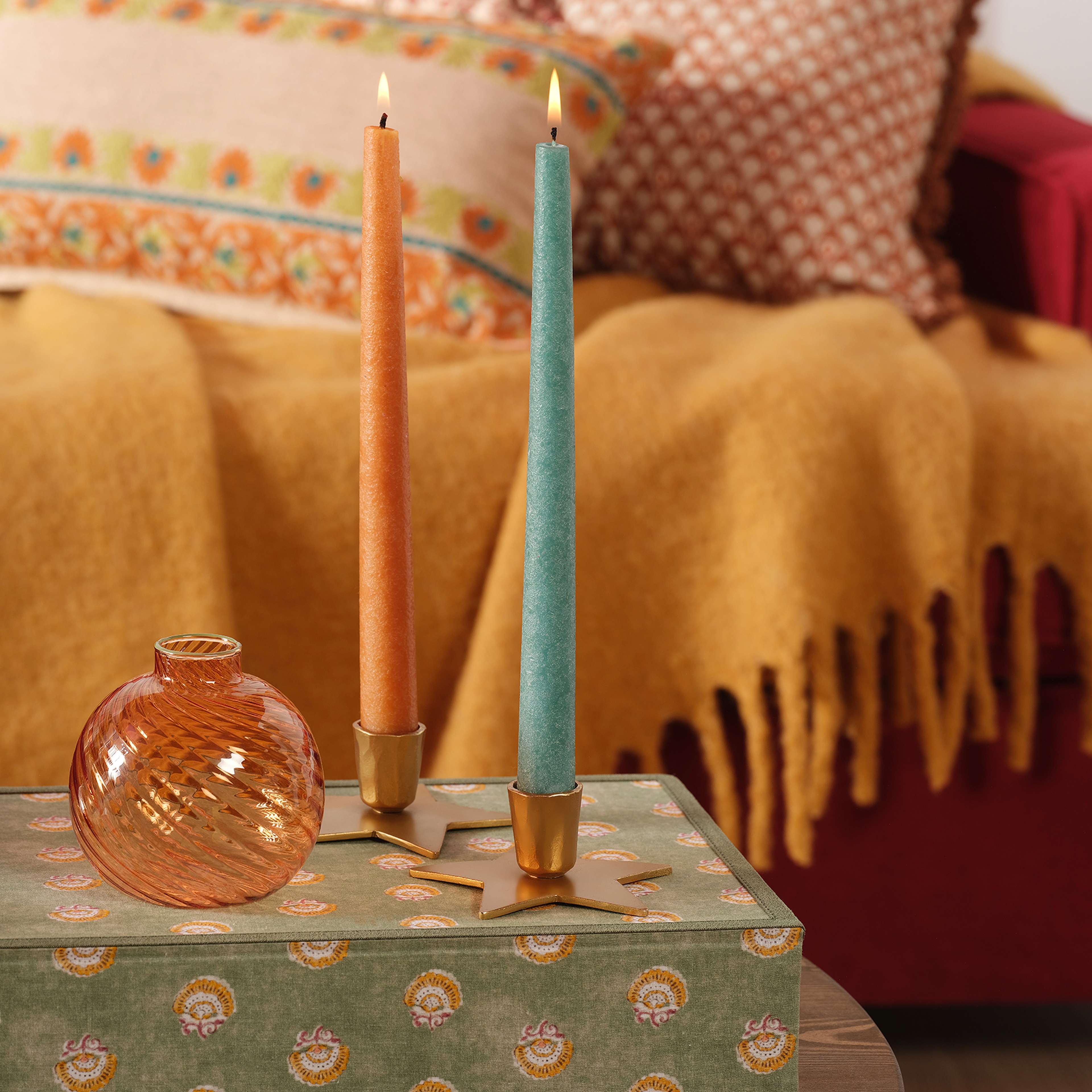 Nanjıng Borosilikat Cam Dekoratif Obje 9x9x11 Cm Turuncu