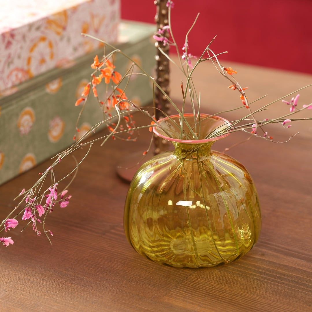 Nanjıng Borosilikat Cam Dekoratif Obje 10x10x10 Cm Sarı