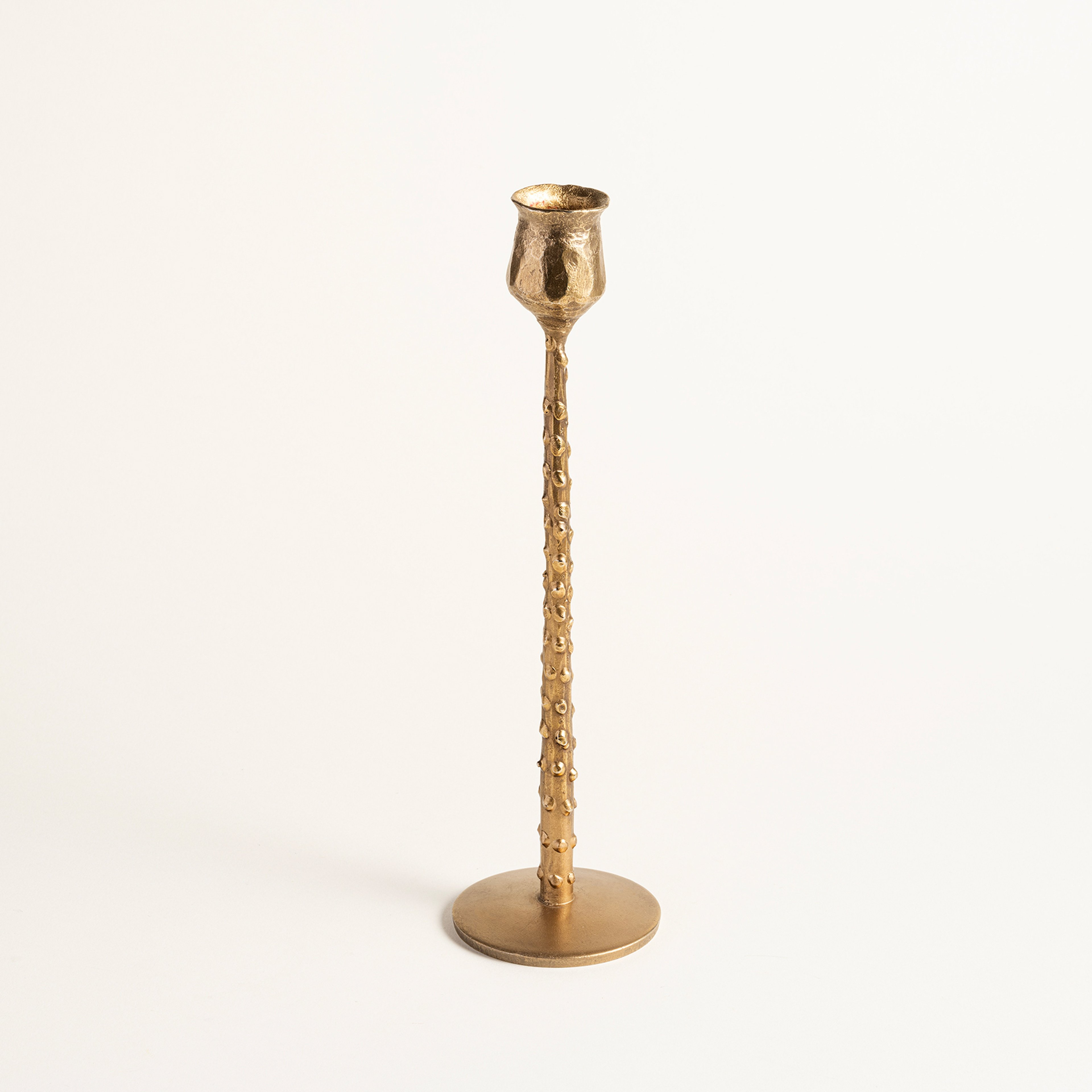 Lotus Demir Şamdan 7x7x28 Cm Gold