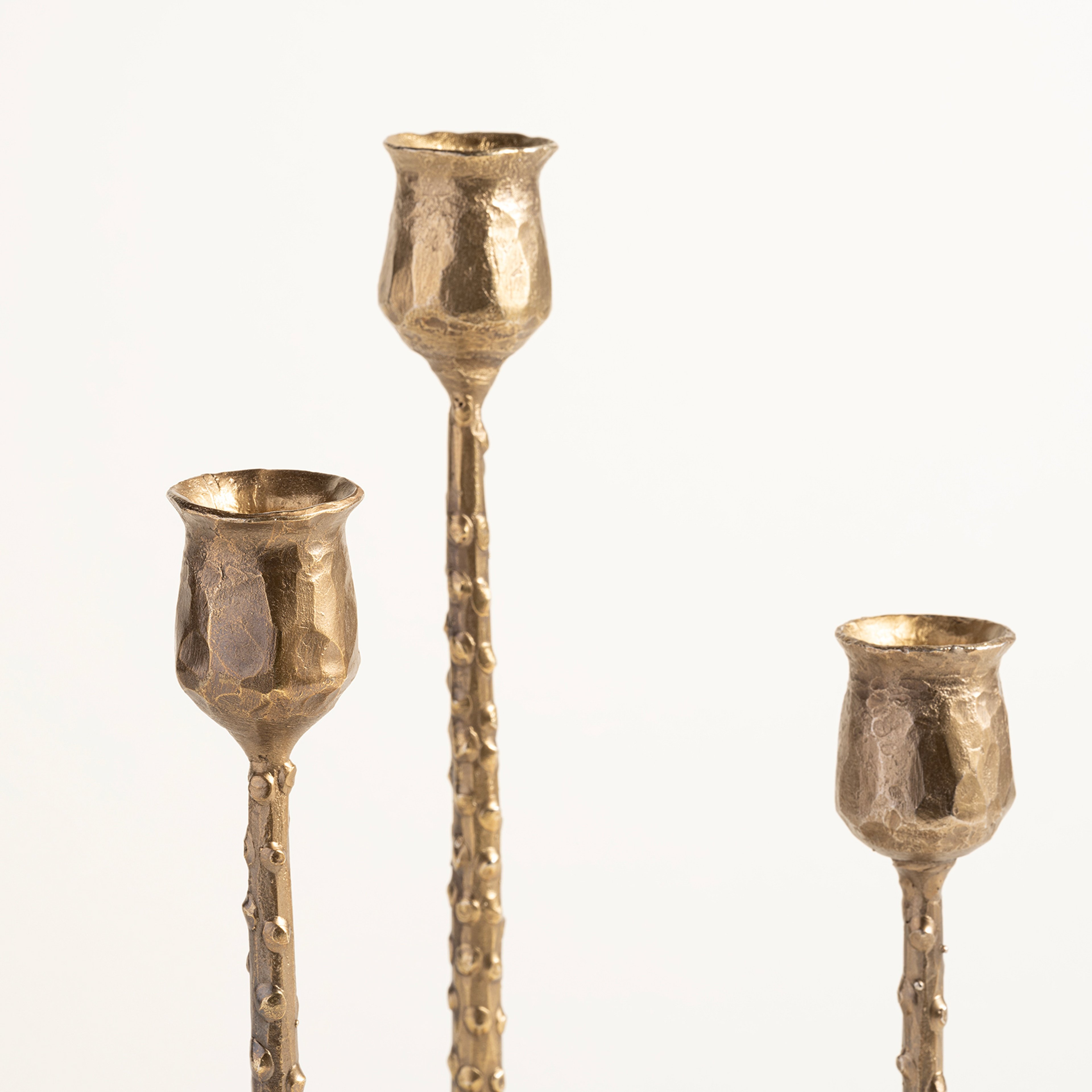 Lotus Demir Şamdan 7x7x28 Cm Gold