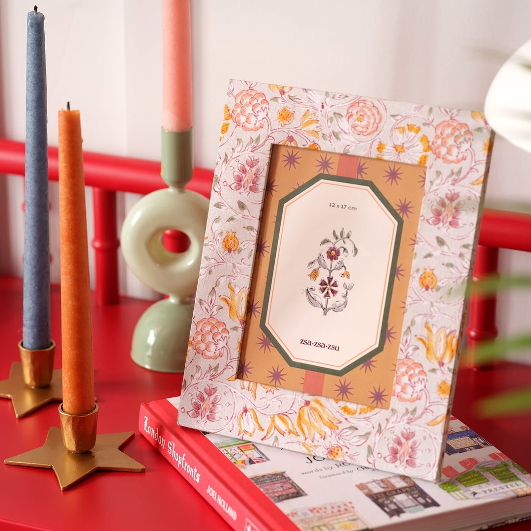 Noıda Baskılı Yapay Süet - Mdf - Cam - Kumaş: %100 Pamuk Çerçeve 18.40x23.50 Cm Gri