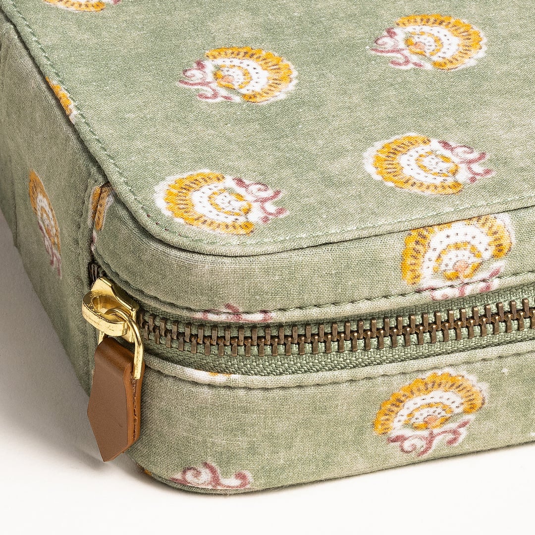 Noıda Baskılı Pamuk Dekoratif Kutu 12.10x12.10 Cm Orman Yeşilı