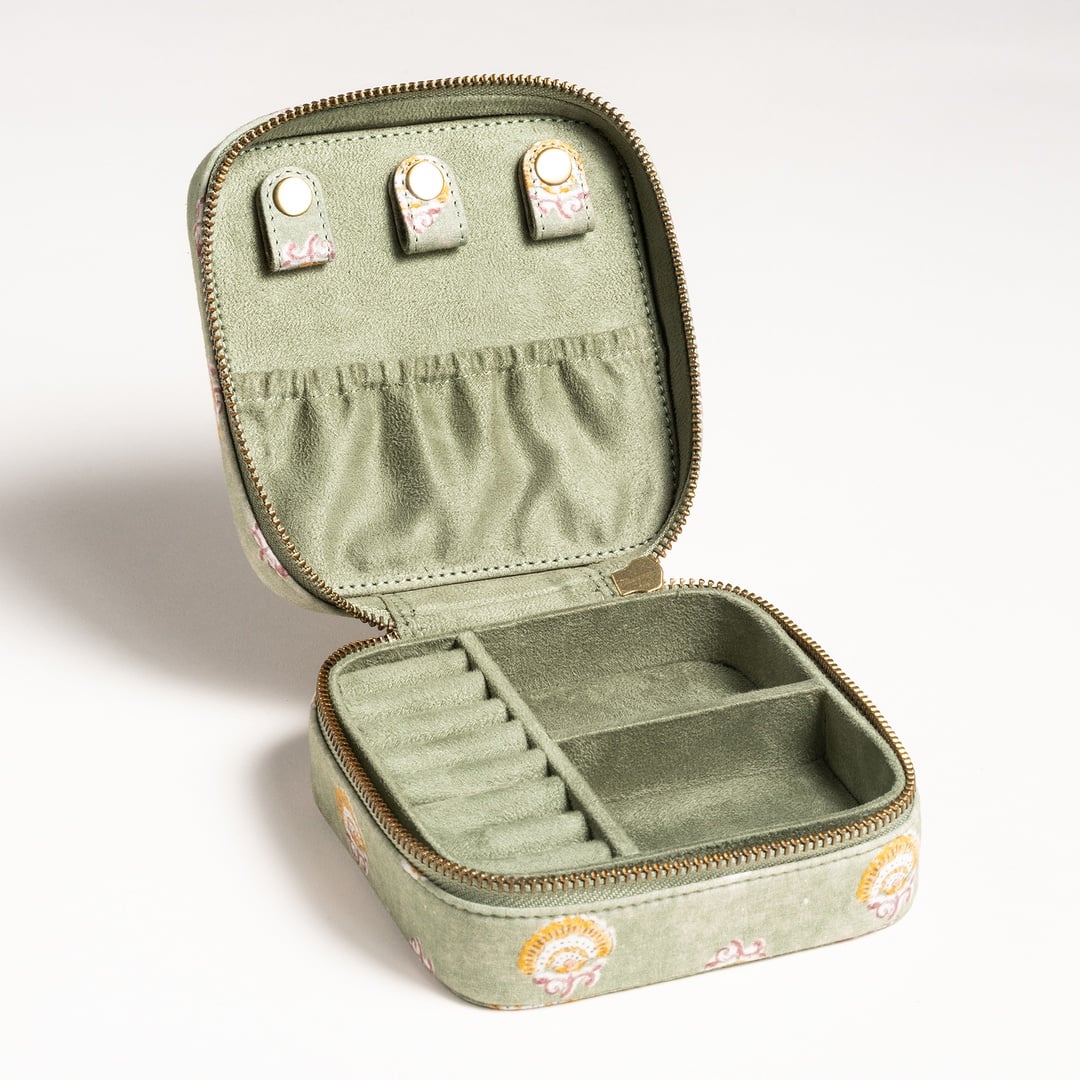 Noıda Baskılı Pamuk Dekoratif Kutu 12.10x12.10 Cm Orman Yeşilı