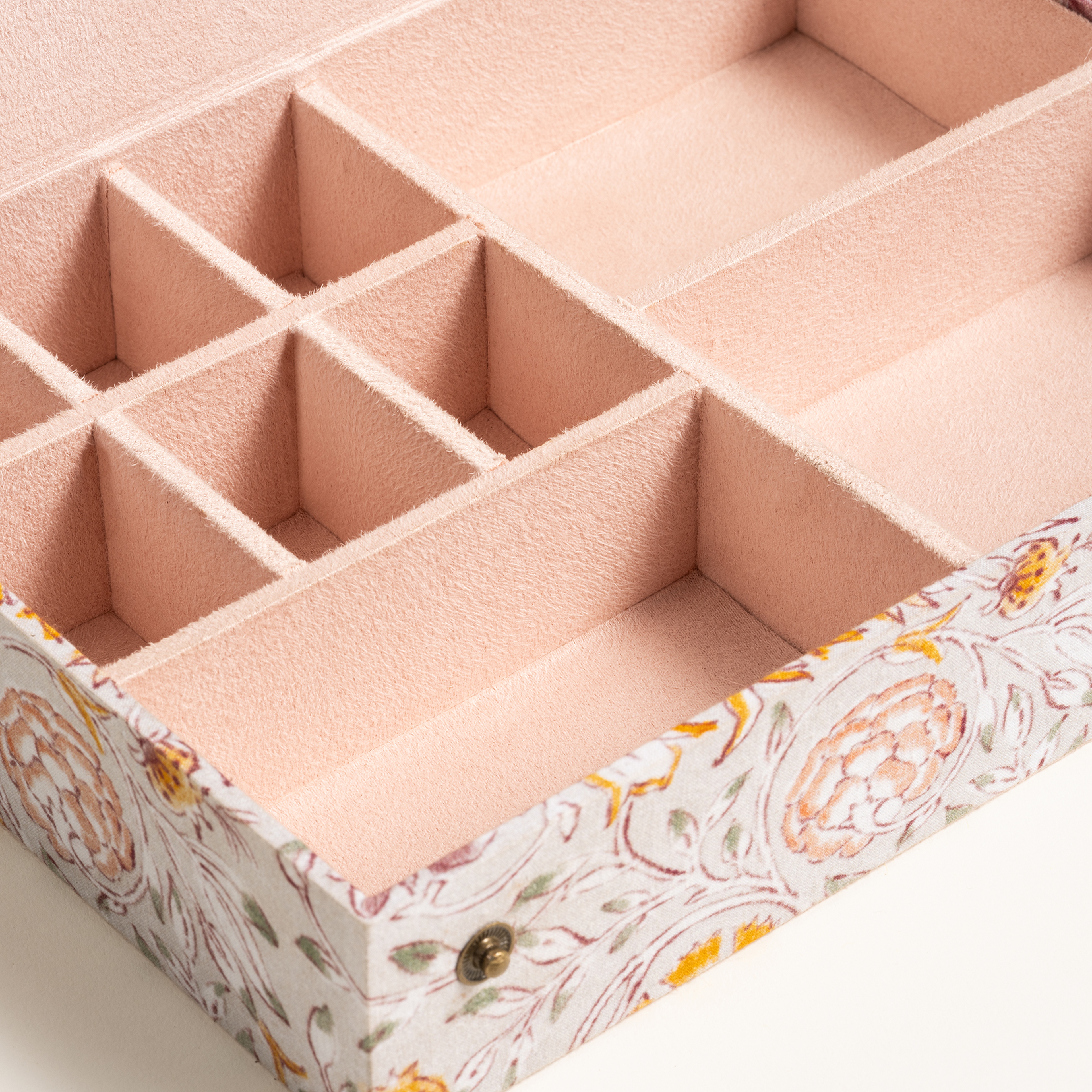 Noıda Baskılı Pamuk Dekoratif Kutu 32.80x21.60 Cm Gri