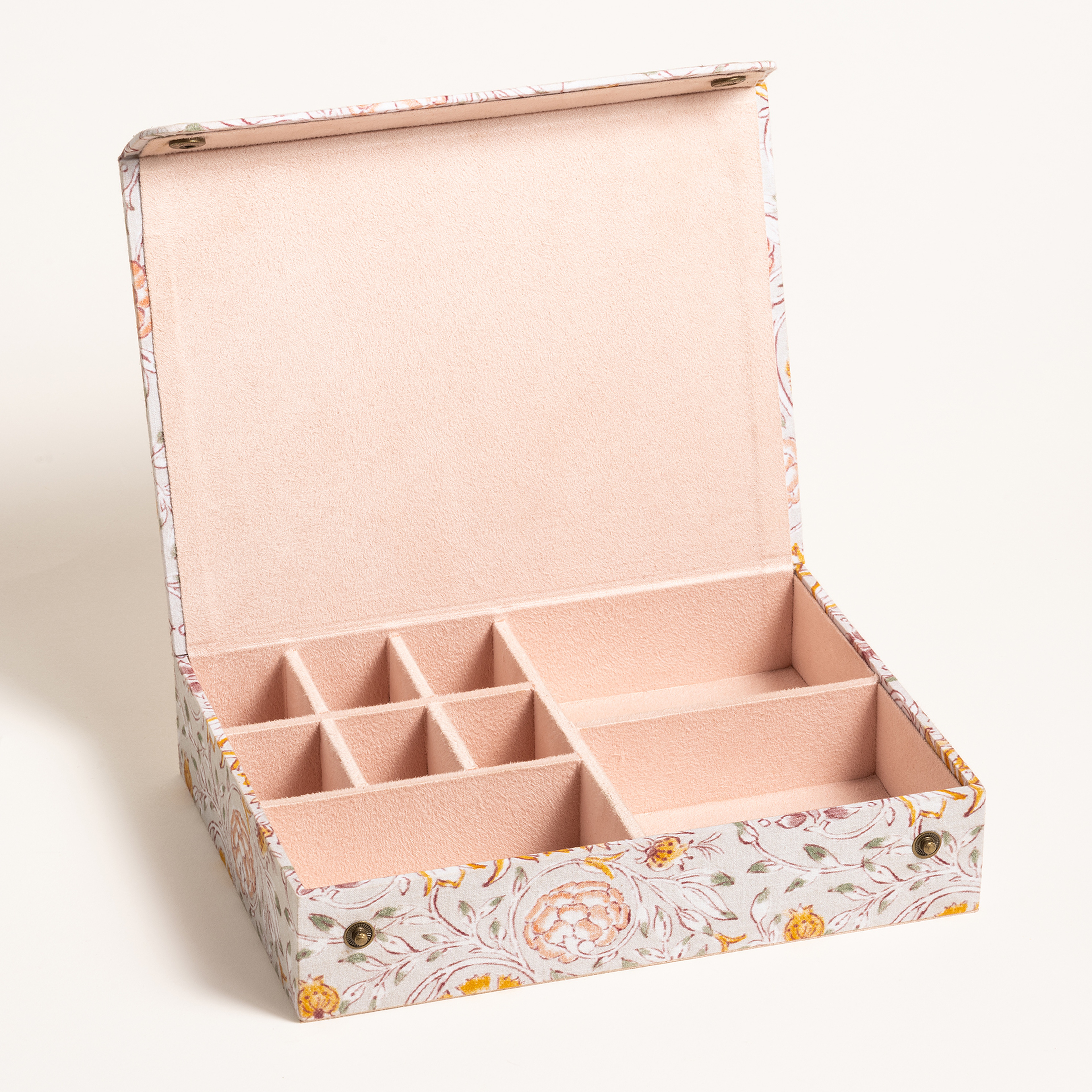 Noıda Baskılı Pamuk Dekoratif Kutu 32.80x21.60 Cm Gri