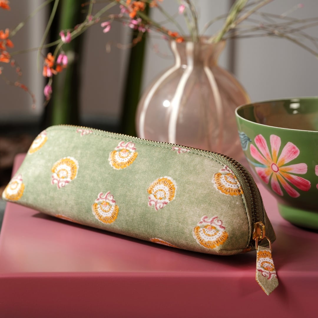 Noıda Baskılı Pamuk Kalemlik 21.00x6.10 Cm Orman Yeşilı