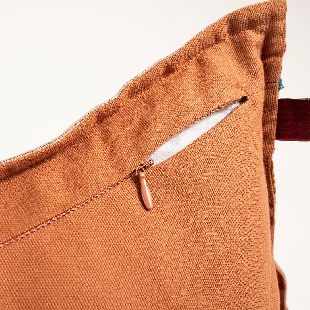 Bundı El Baskısı Pamuk Pamuk Dolgulu Kırlent 30x55 Cm Açık Pembe