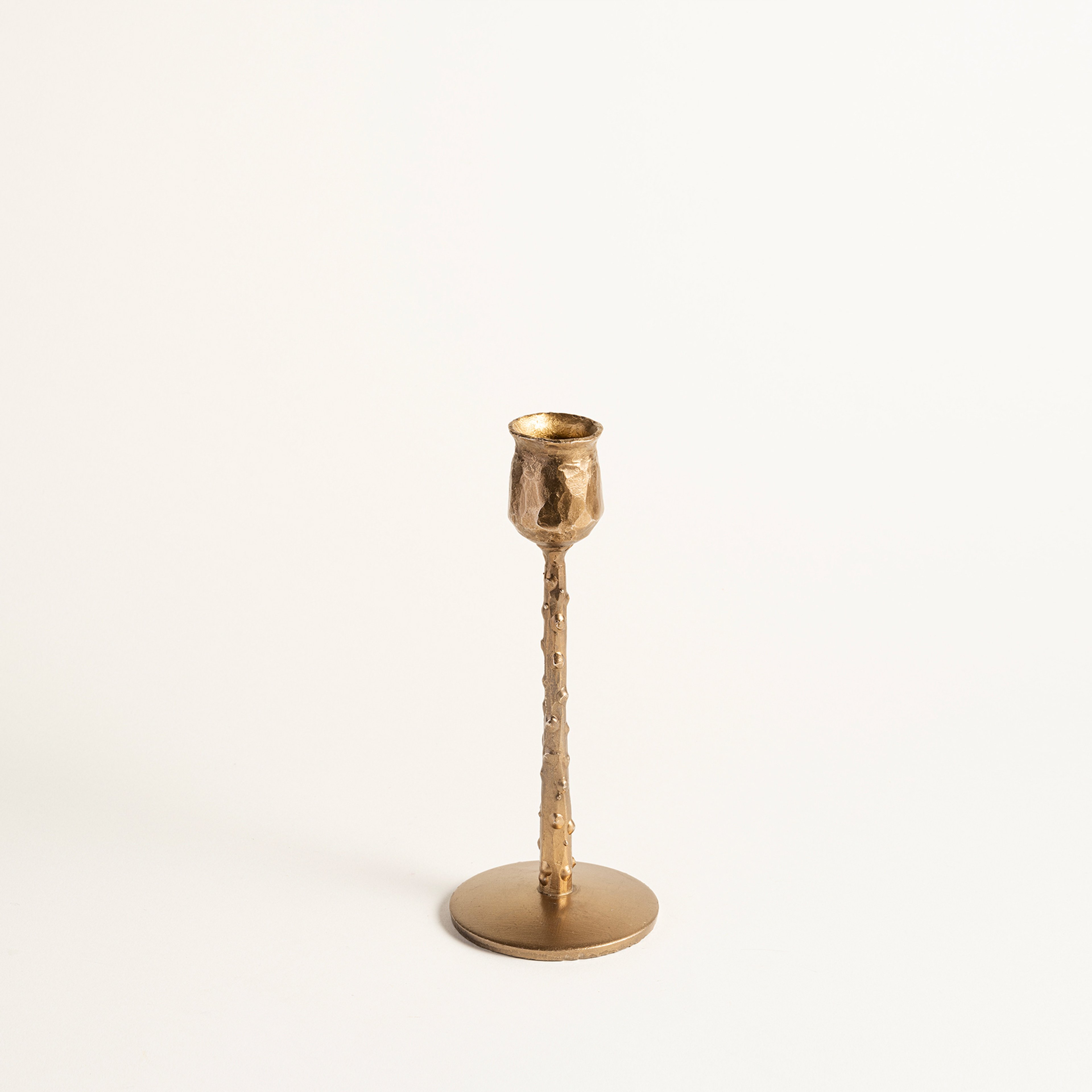 Lotus Demir Şamdan 7x7x19 Cm Gold