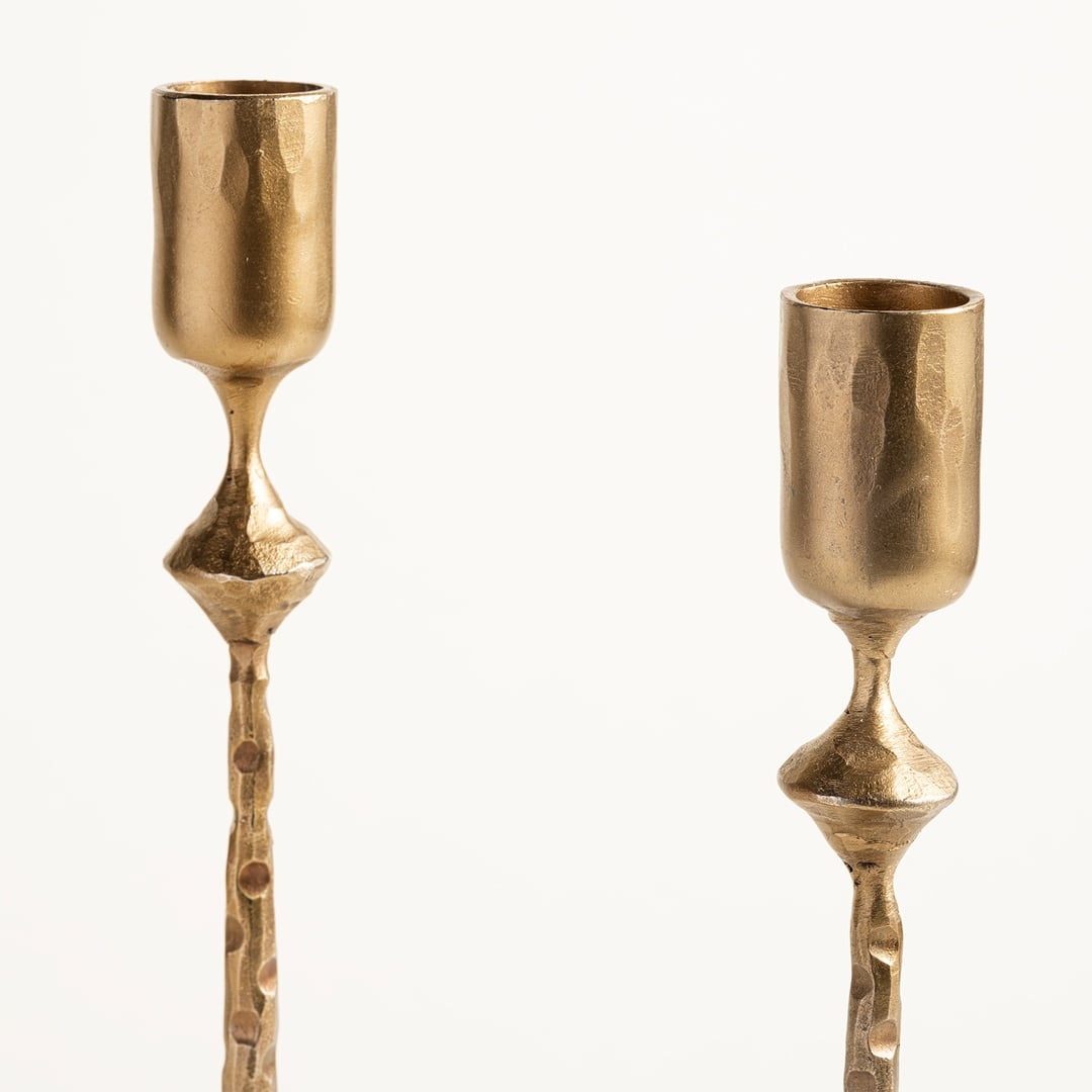 Lotus Demir Şamdan 8x8x24 Cm Gold