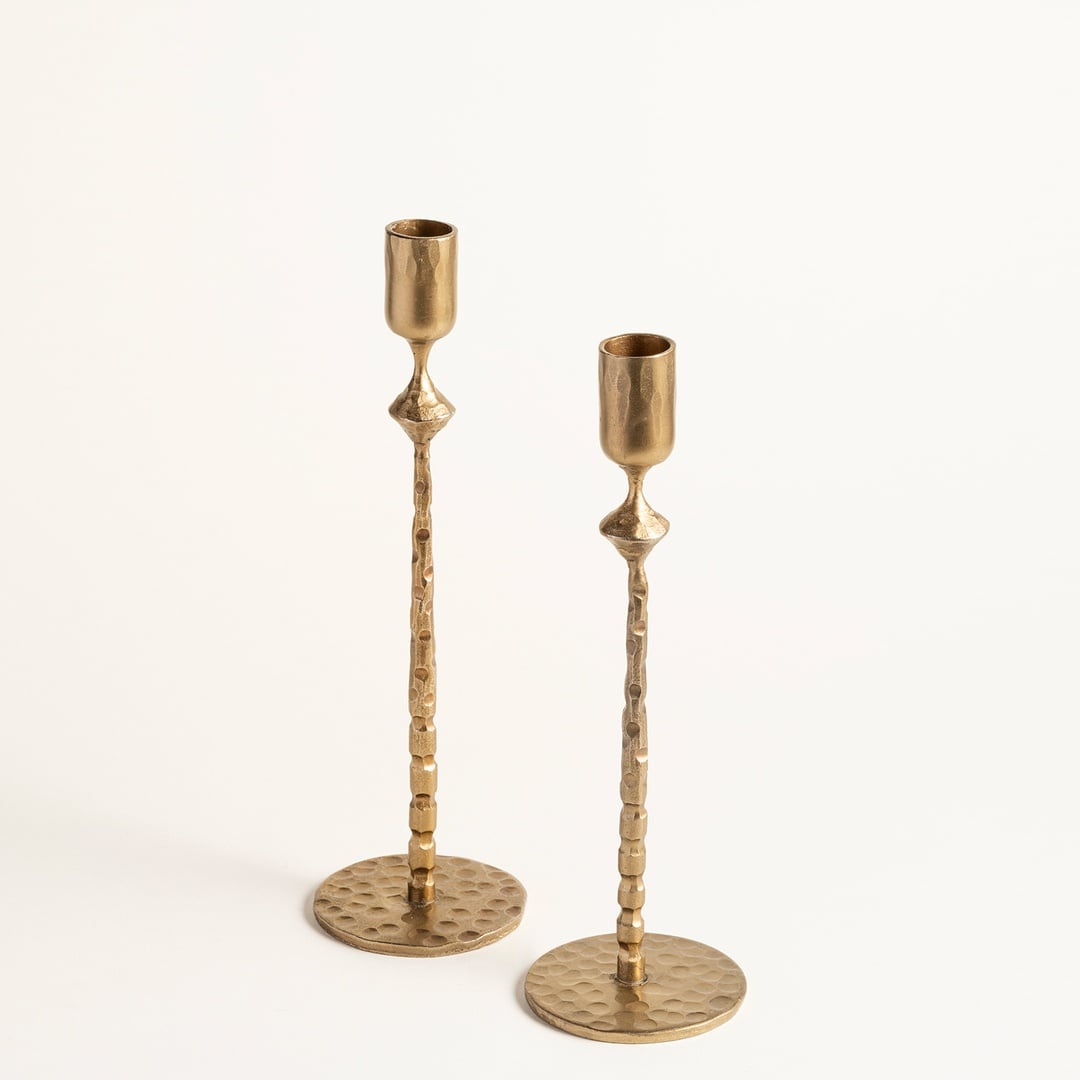 Lotus Demir Şamdan 8x8x24 Cm Gold