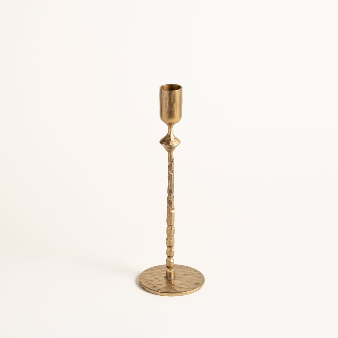 Lotus Demir Şamdan 8x8x24 Cm Gold