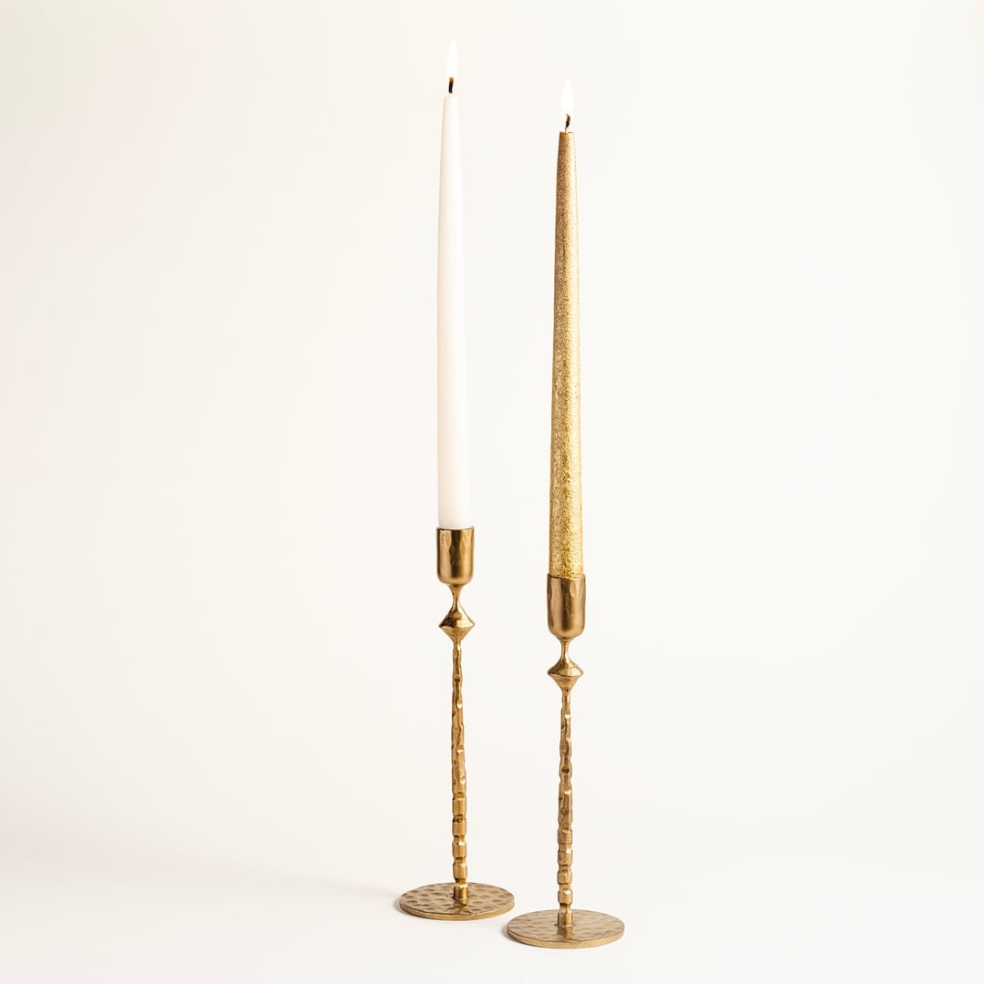 Lotus Demir Şamdan 8x8x26 Cm Gold