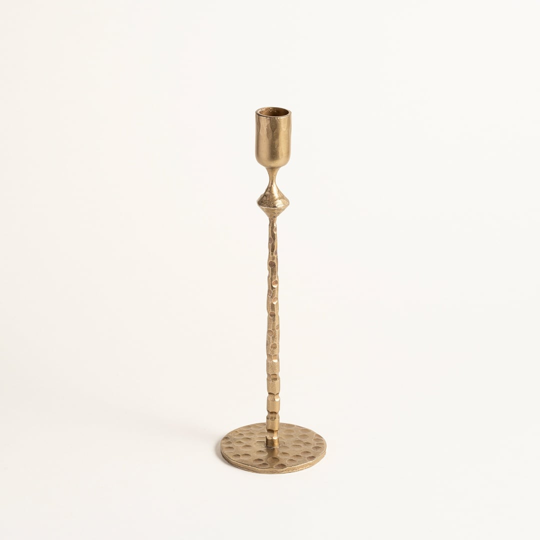 Lotus Demir Şamdan 8x8x26 Cm Gold