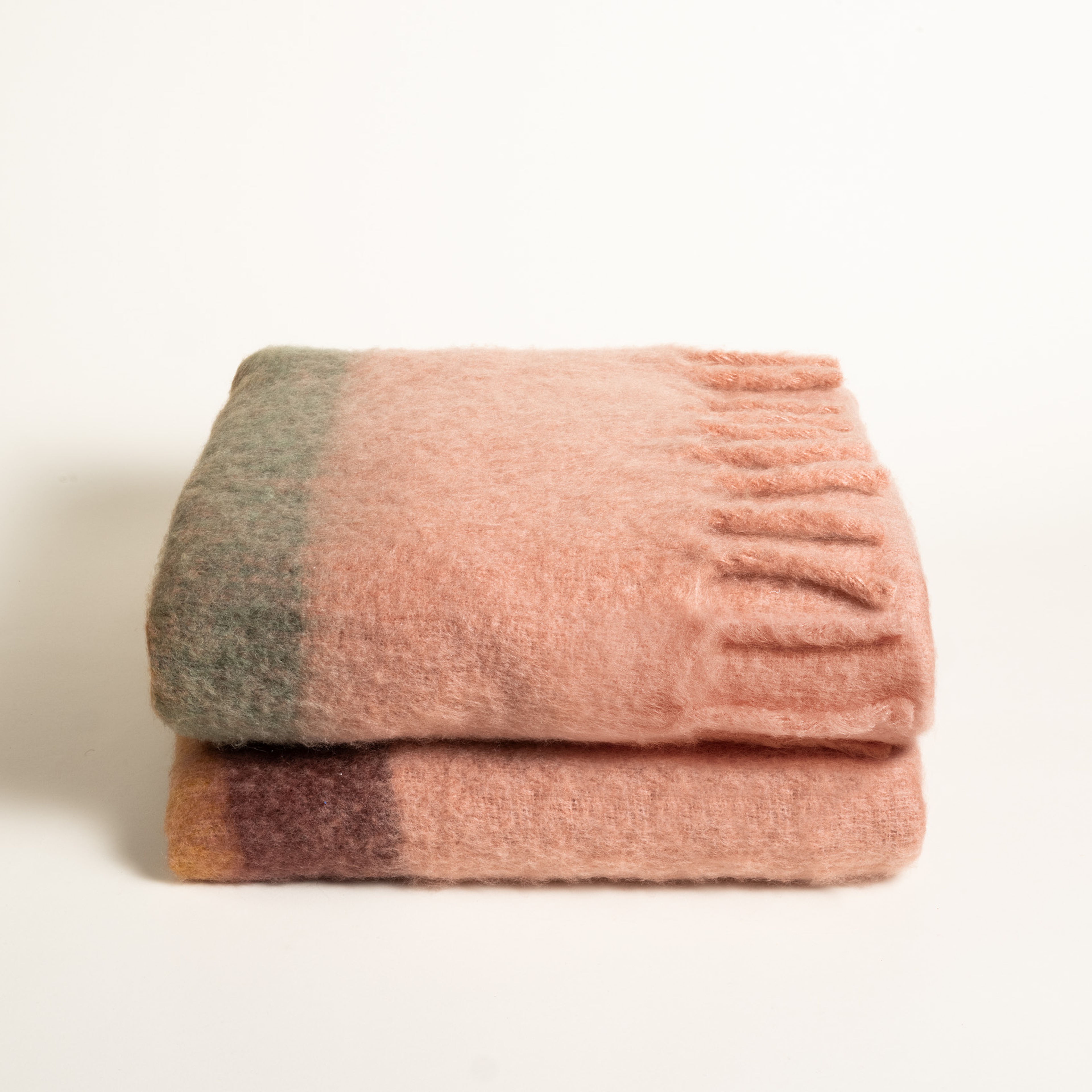 Ropar Saçaklı Kenar Çizgili Akrilik Yün Akrilik Yün Koltuk Şalı 130x180 Cm Kıl