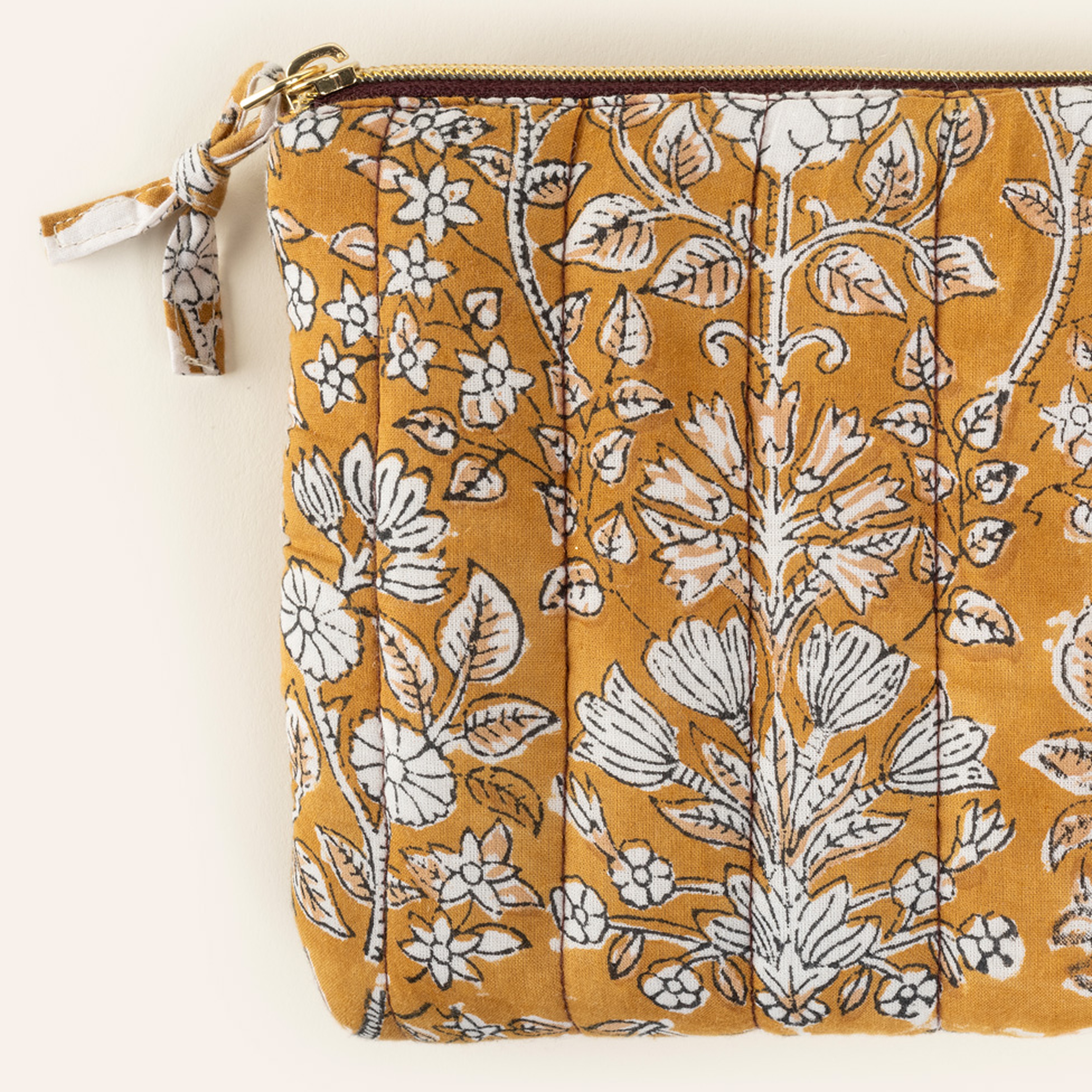 Delhı El Baskısı 3'lü Pamuk Pamuk Makyaj Çantası 16x24 Cm Renkli