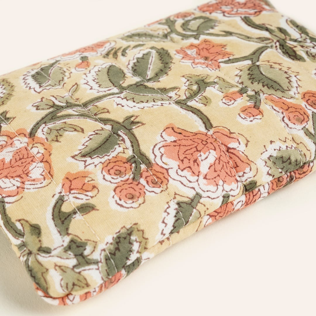 Delhı El Baskısı 3'lü Pamuk Pamuk Makyaj Çantası 16x24 Cm Renkli