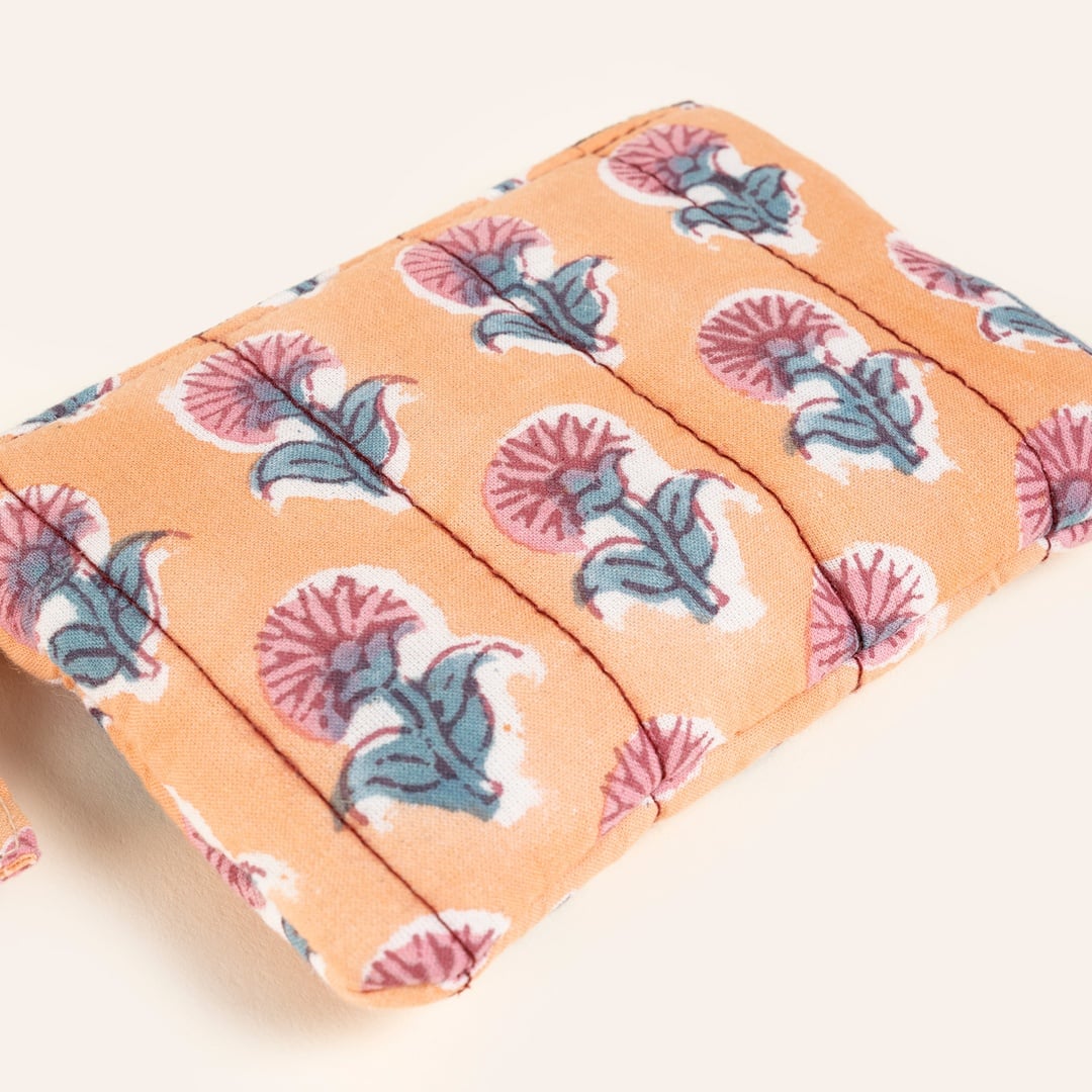 Delhı El Baskısı 3'lü Pamuk Pamuk Makyaj Çantası 16x24 Cm Renkli