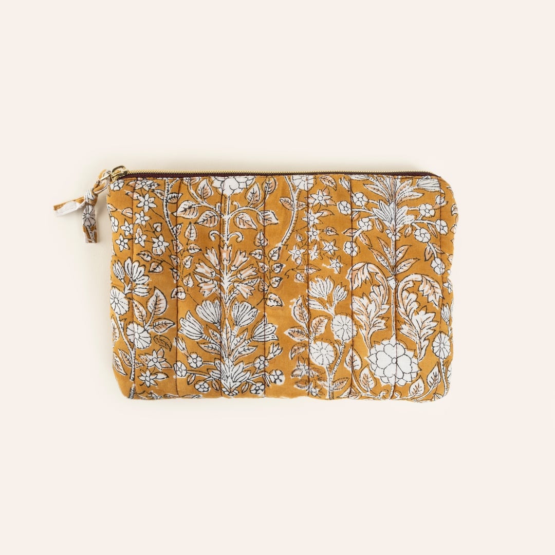 Delhı El Baskısı 3'lü Pamuk Pamuk Makyaj Çantası 16x24 Cm Renkli