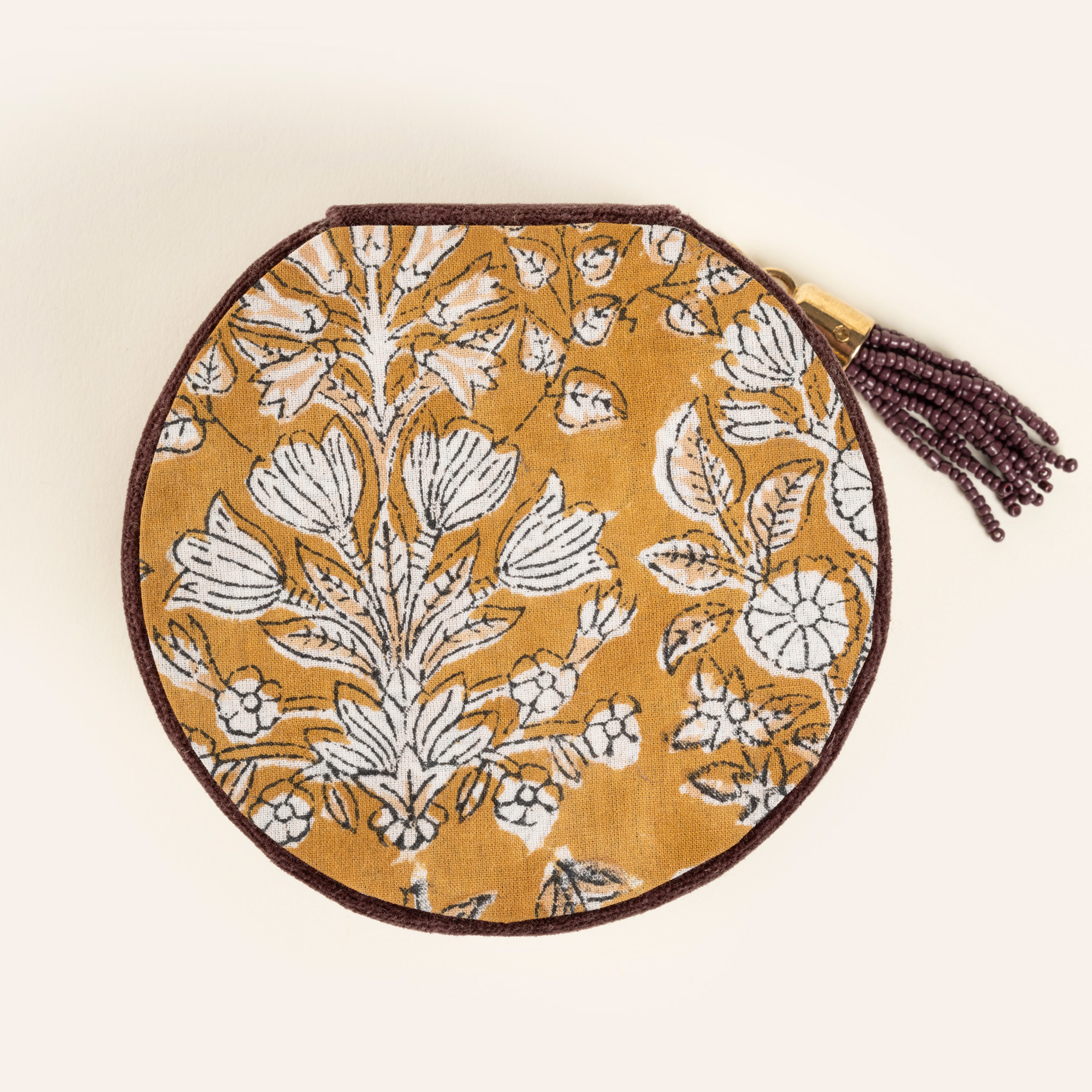 Delhı Nakışlı Küçük Boy Pamuk Pamuk Dekoratif Kutu 11x5 Cm Vışne