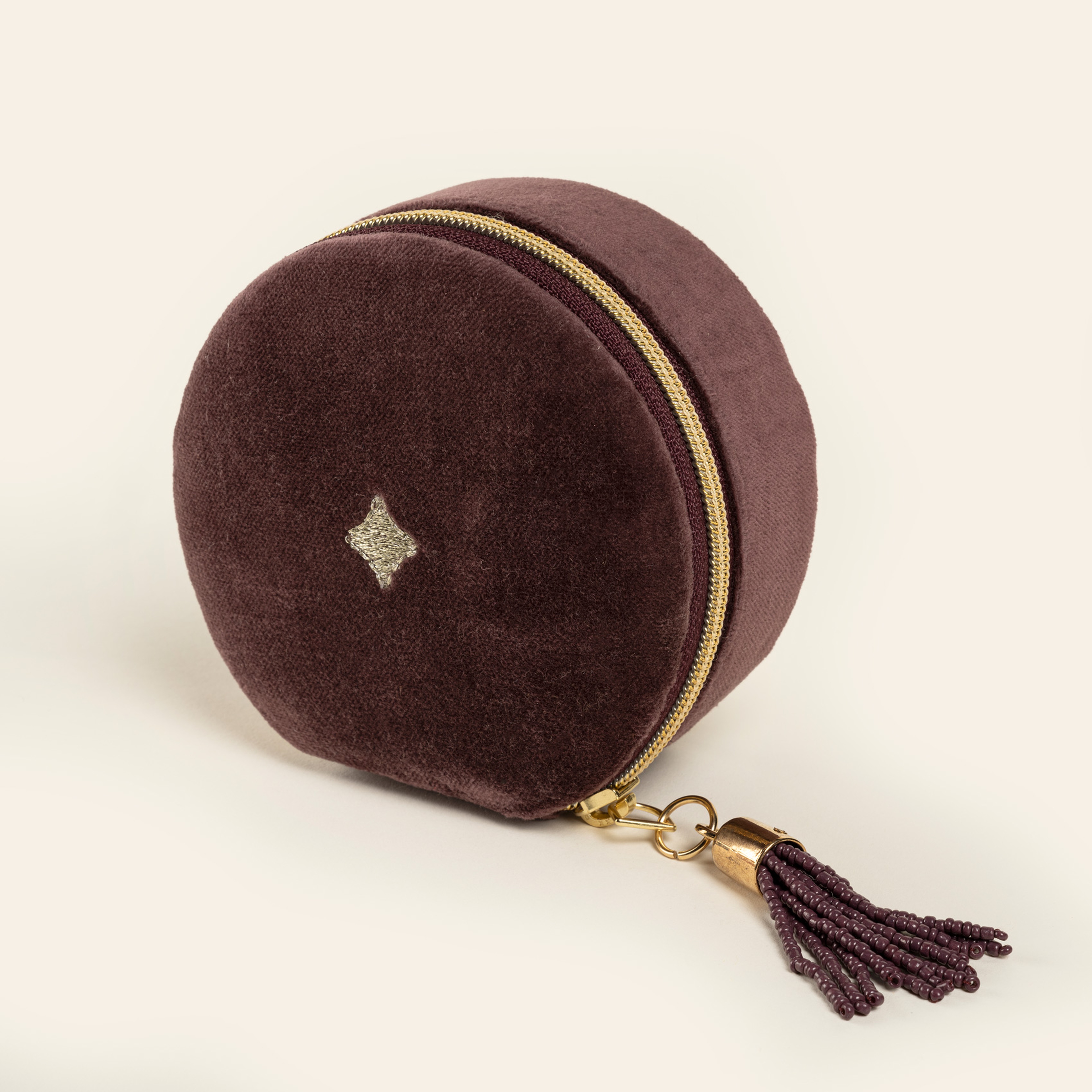 Delhı Nakışlı Küçük Boy Pamuk Pamuk Dekoratif Kutu 11x5 Cm Vışne