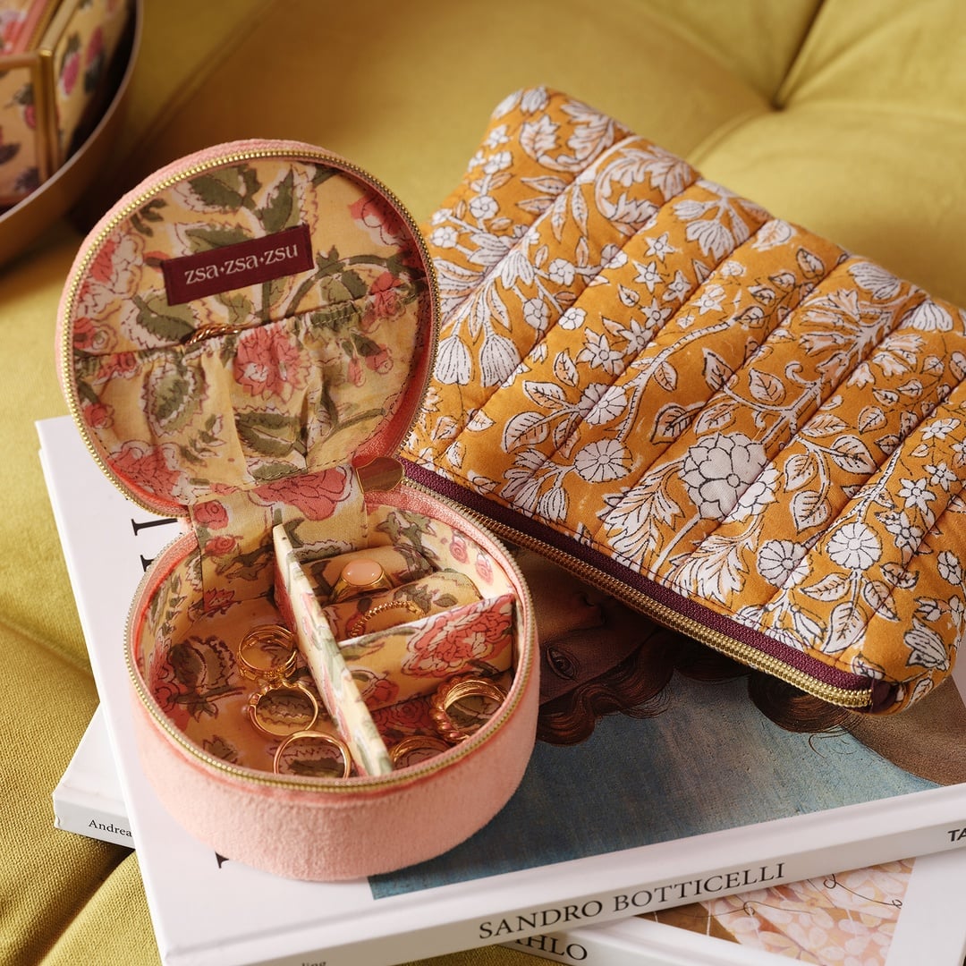 Delhı Nakışlı Küçük Boy Pamuk Pamuk Dekoratif Kutu 11x5 Cm Kıl