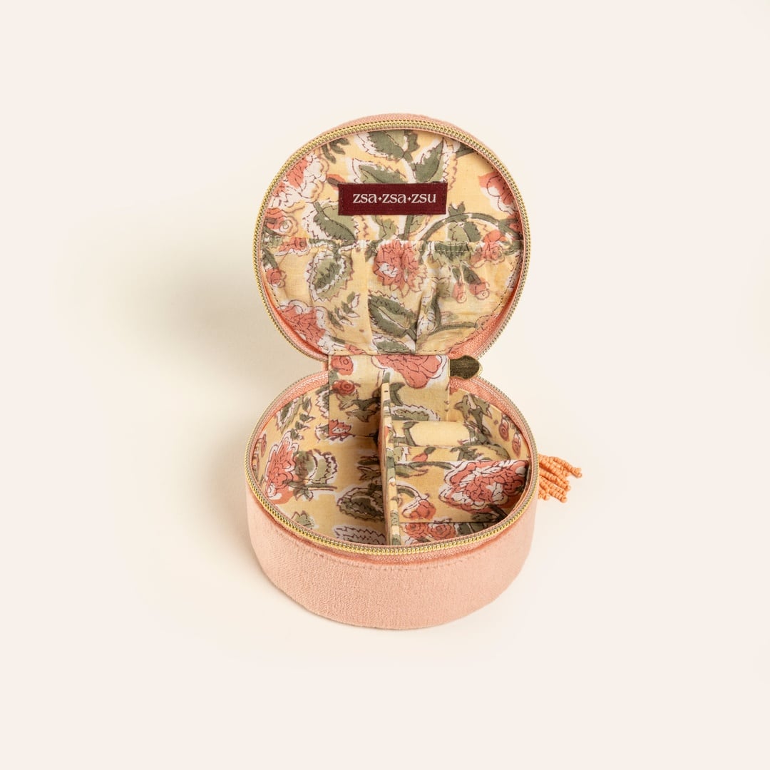 Delhı Nakışlı Küçük Boy Pamuk Pamuk Dekoratif Kutu 11x5 Cm Kıl