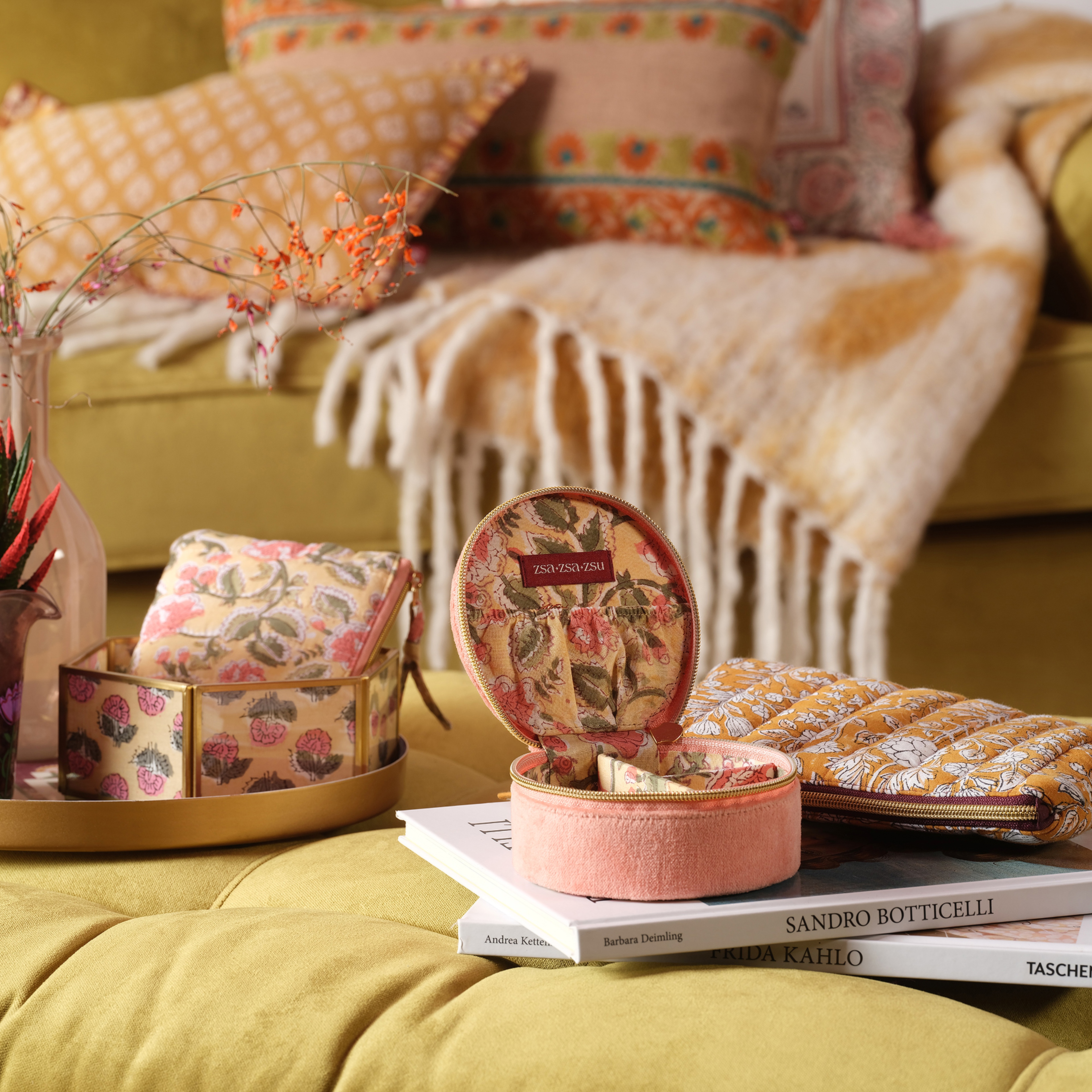 Delhı Nakışlı Küçük Boy Pamuk Pamuk Dekoratif Kutu 11x5 Cm Kıl