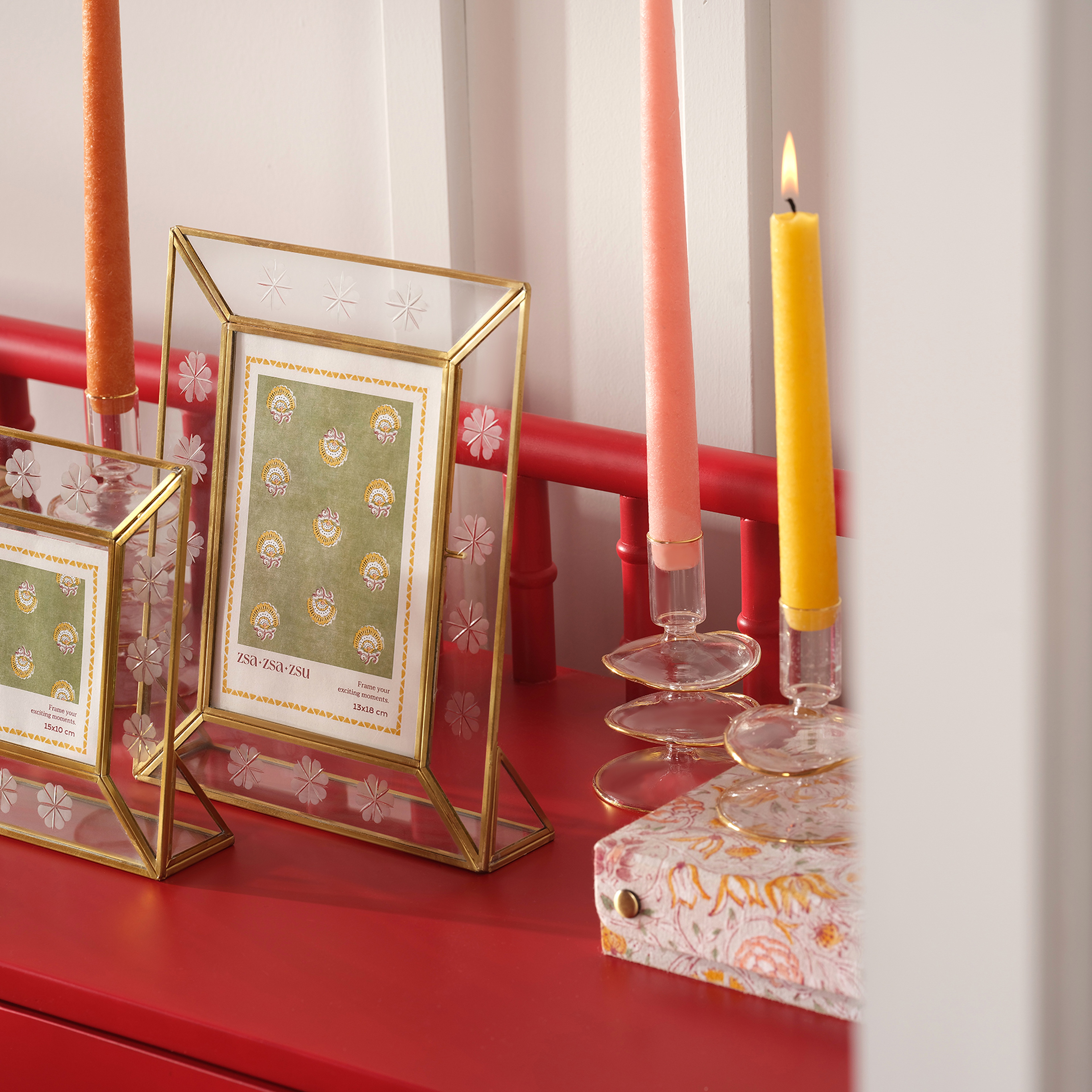 Fagu Cam Çerçeve 21x25x4 Cm Şeffaf - Altın