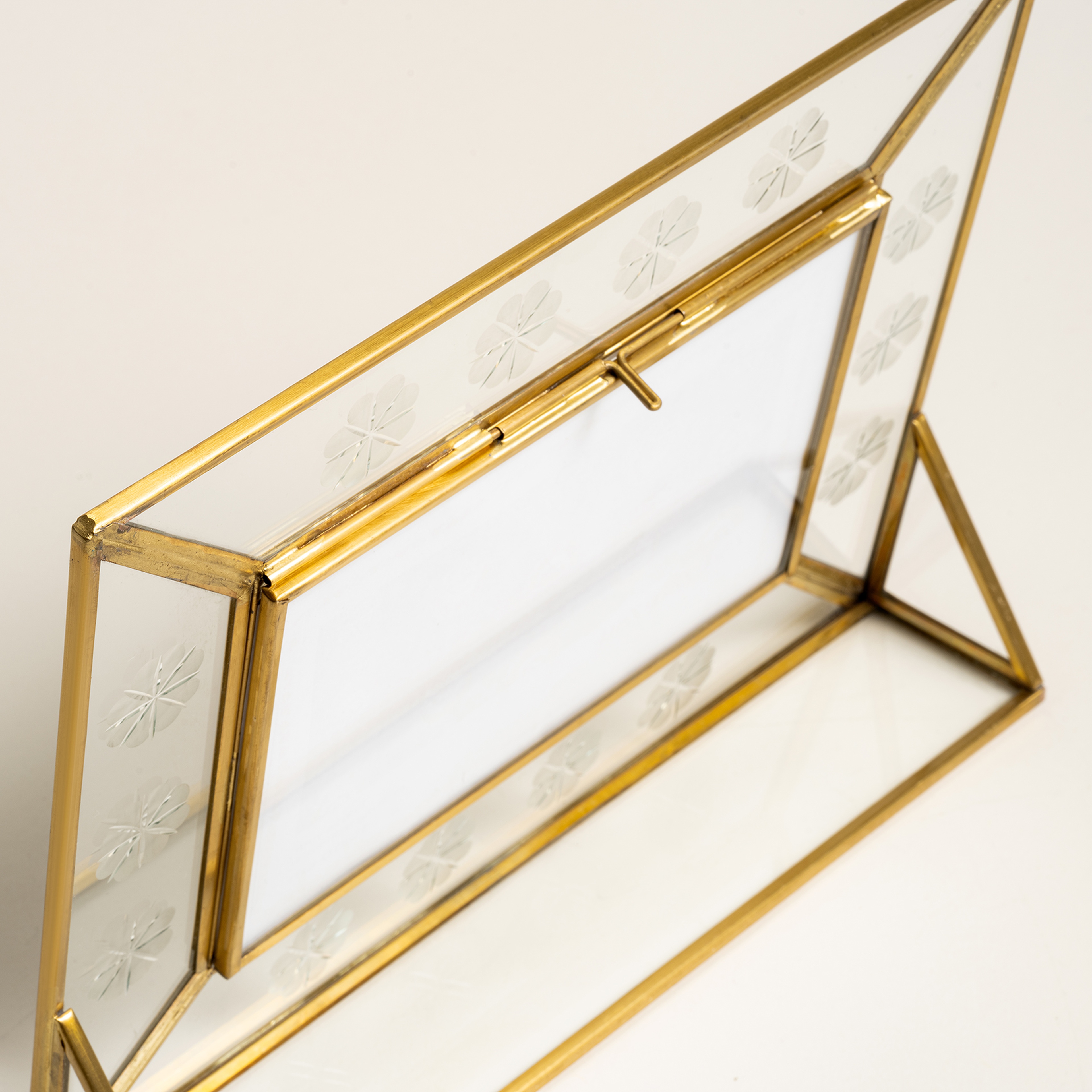 Fagu Cam Çerçeve 24x18x5 Cm Şeffaf - Altın