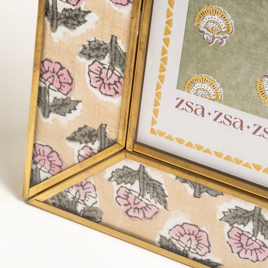 Fagu Cam Çerçeve 24x18x5 Cm Pembe - Yeşil