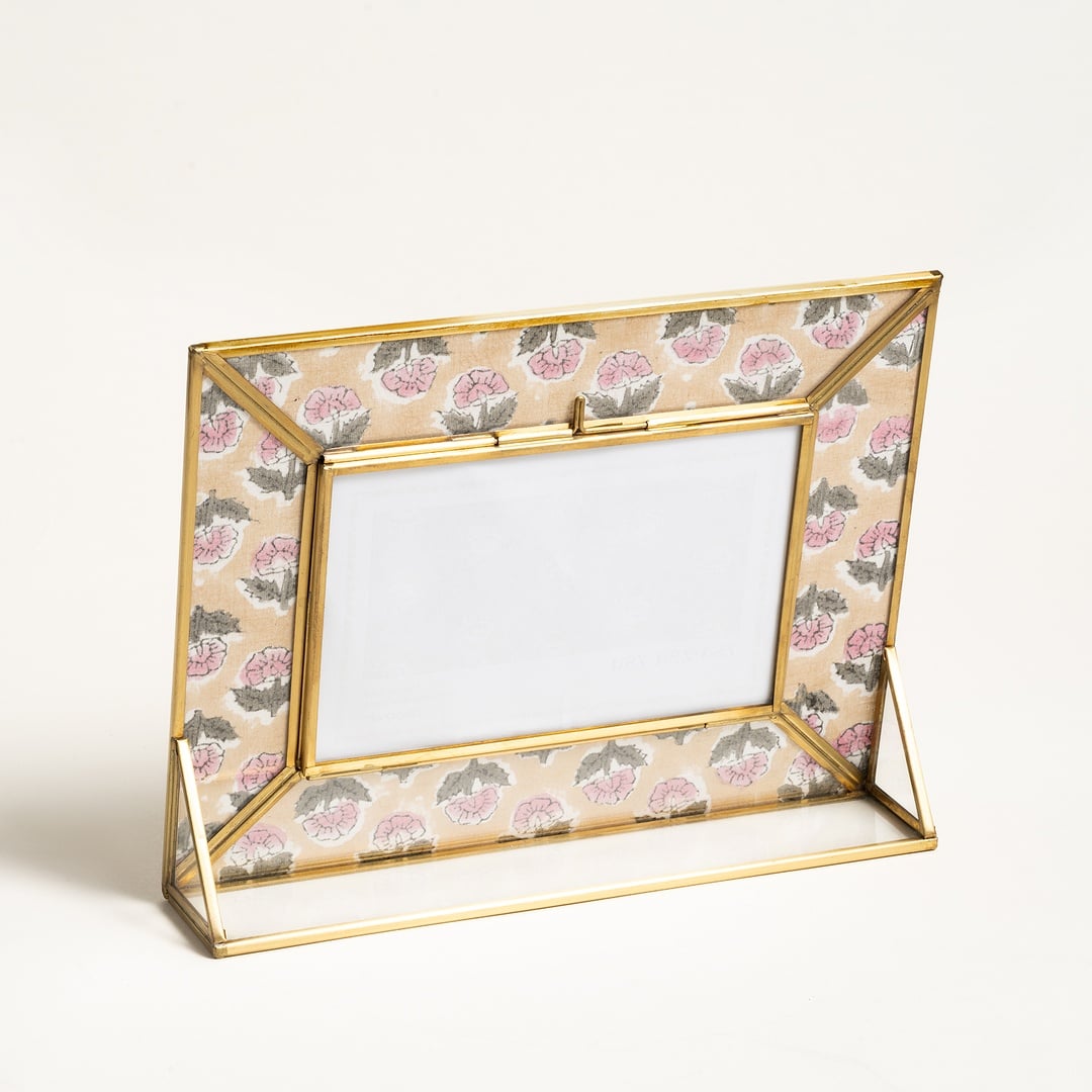 Fagu Cam Çerçeve 24x18x5 Cm Pembe - Yeşil