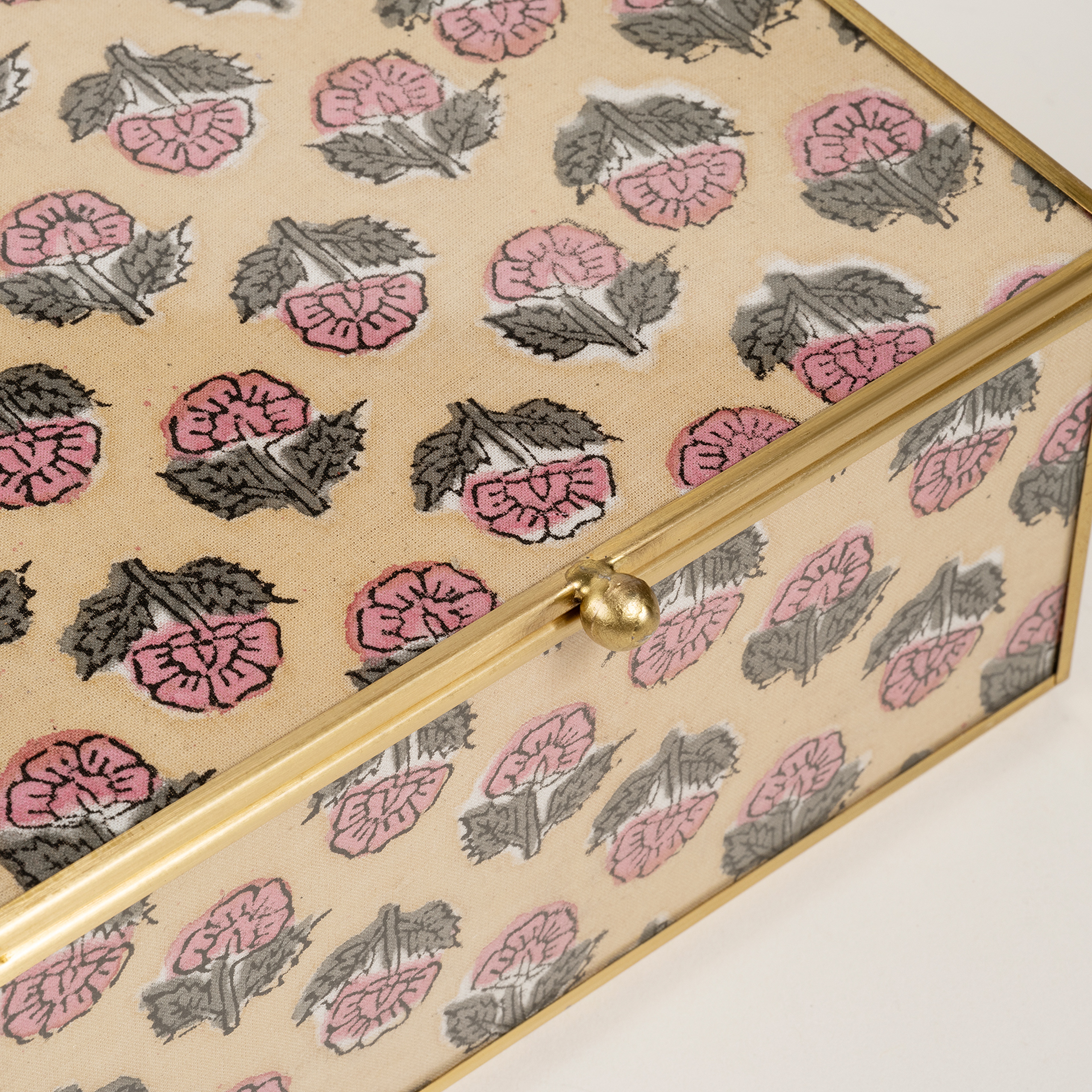 Fagu Cam Dekoratif Kutu 19x14x9 Cm Pembe - Yeşil