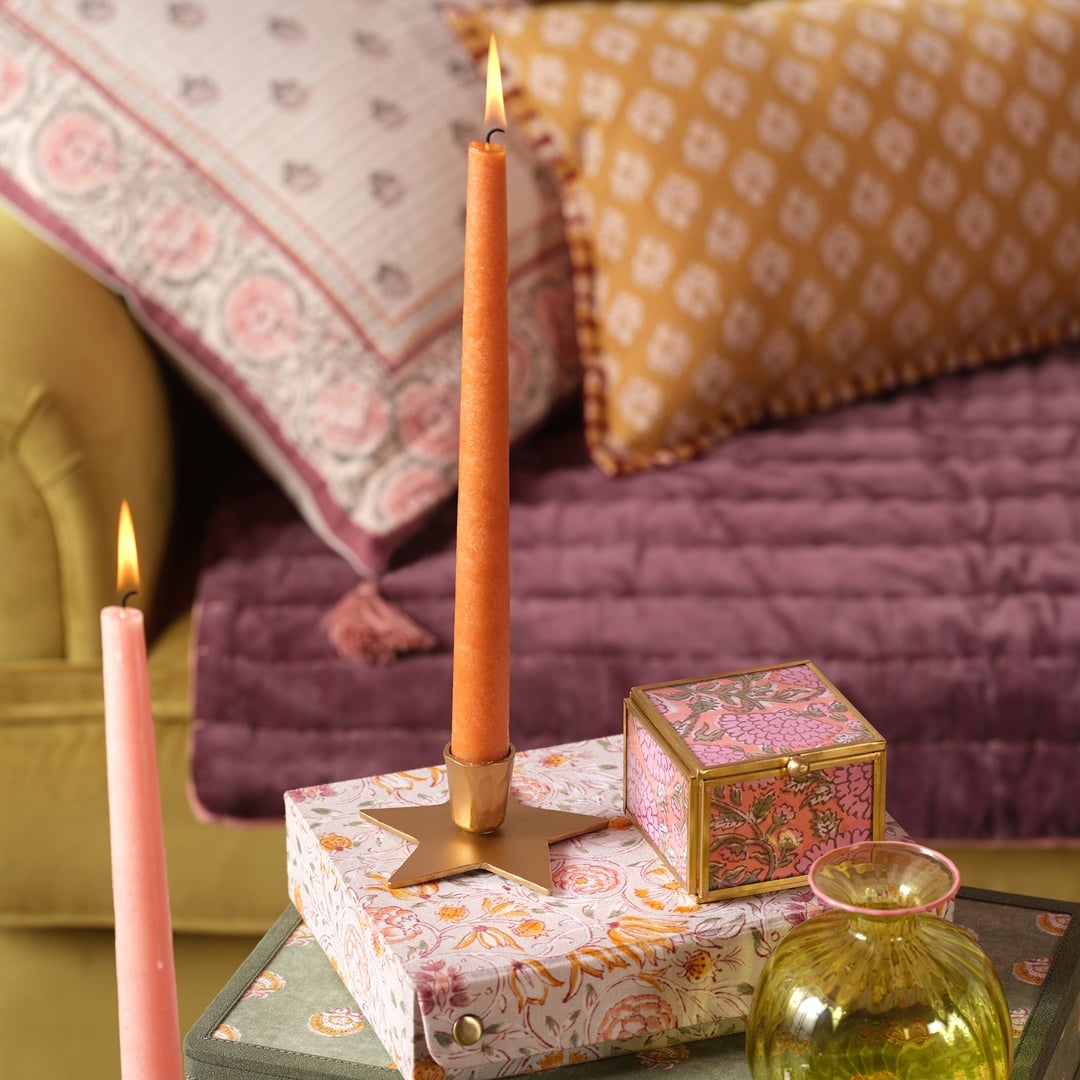 Deurne Parafın Mum 2.2x2.2x30 Cm Turuncu