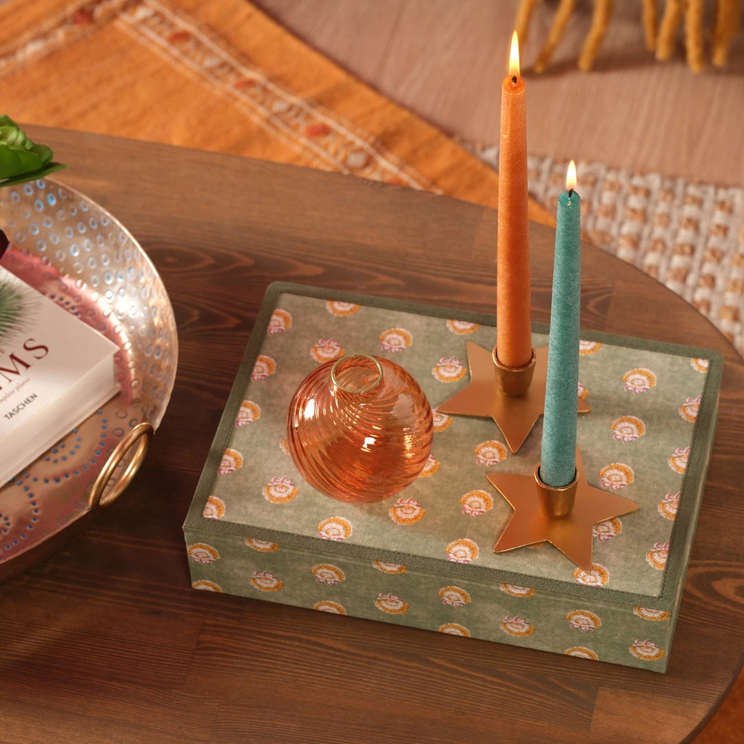 Lotus Metal Şamdan 11x4 Cm Mat Altın