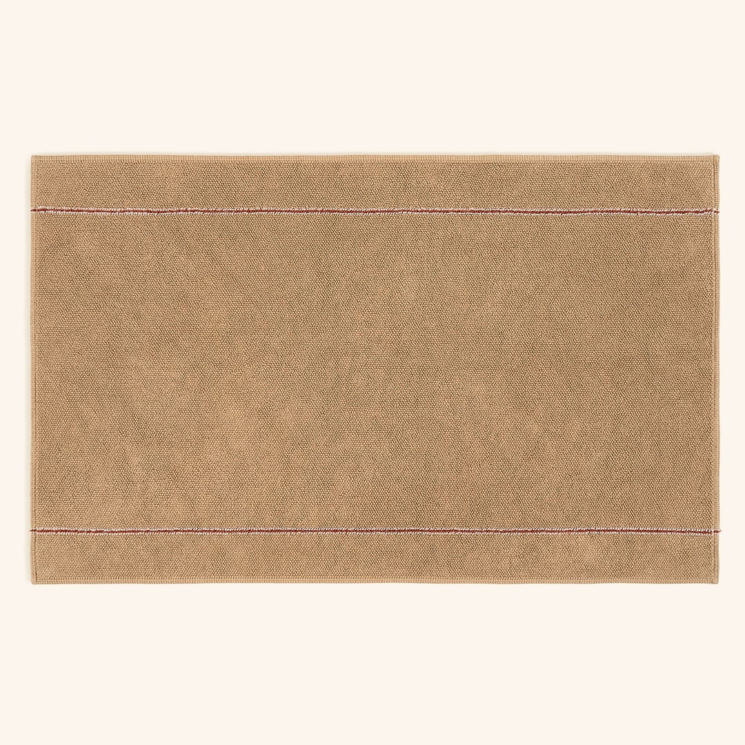 Costa Saçaklı Şerit Detaylı Pamuk Pamuk Kilim 90x140 Cm Bej