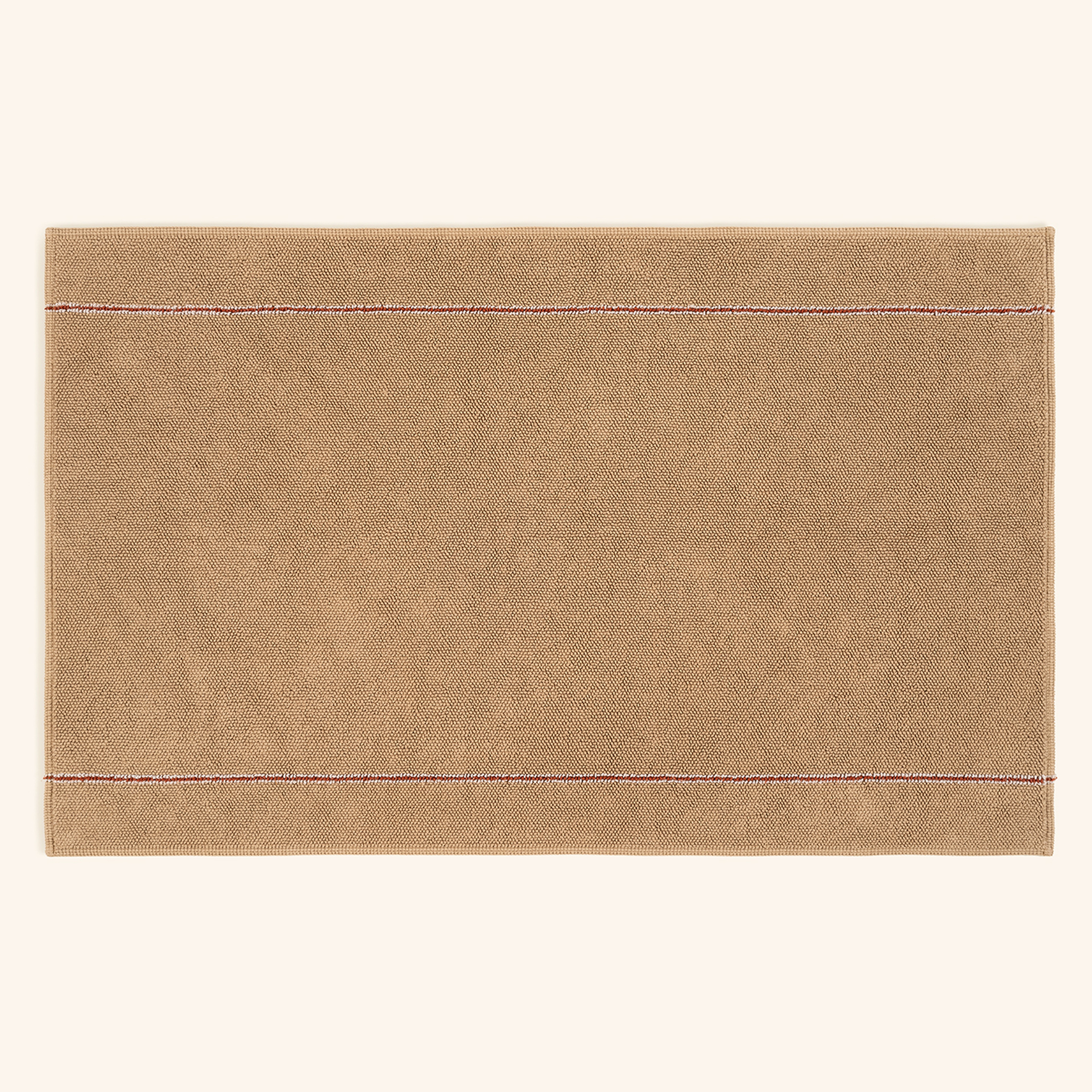 Costa Saçaklı Şerit Detaylı Pamuk Pamuk Kilim 90x140 Cm Bej