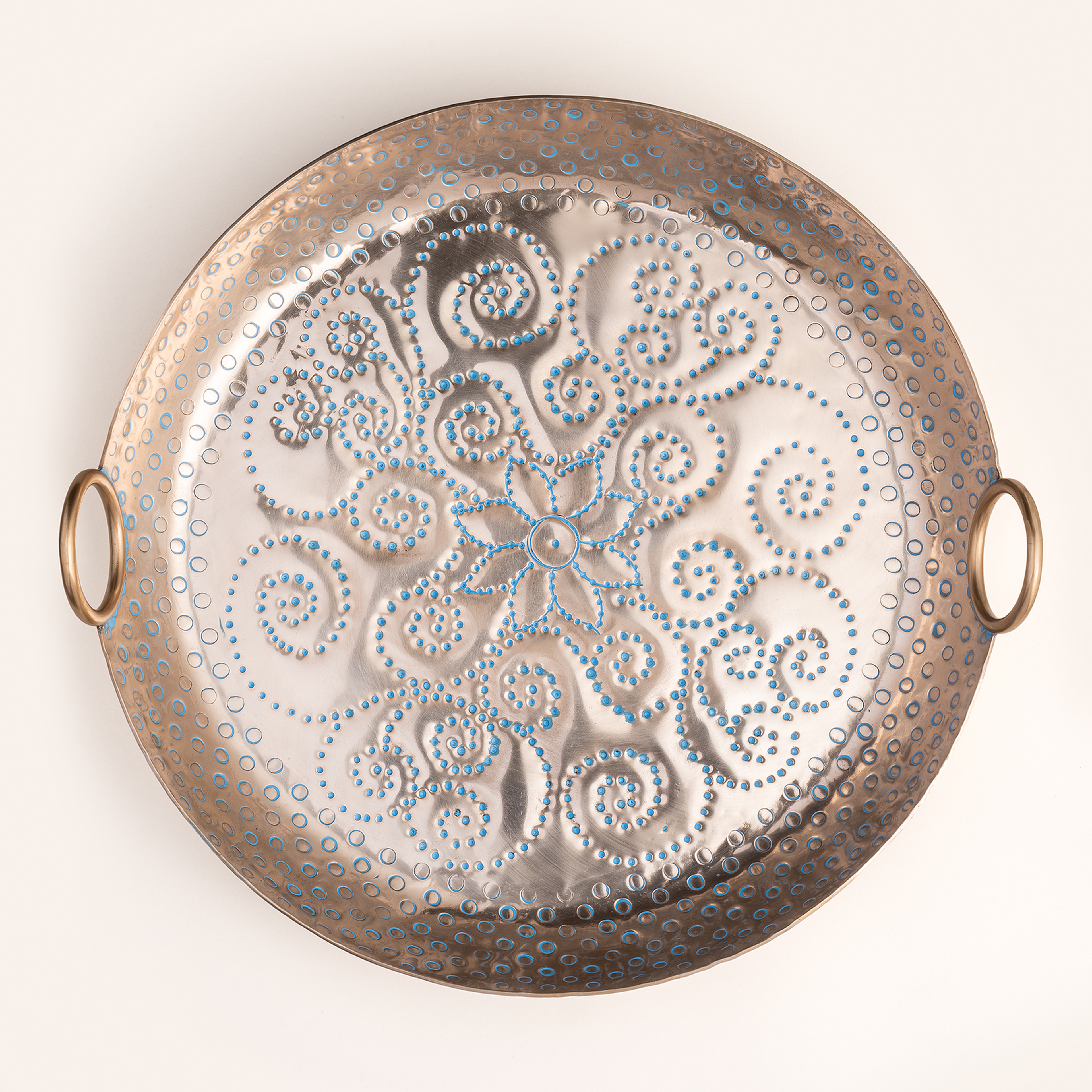 Nanpur Metal Dekoratif Tepsi 43x41x10 Cm Gümüş 8684464022307 | Zsa