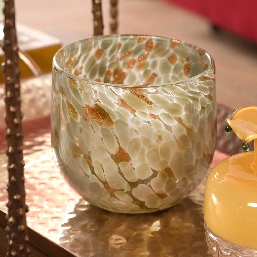 Macau Cam Vazo 12.5x12.5x11.5 Cm Gold