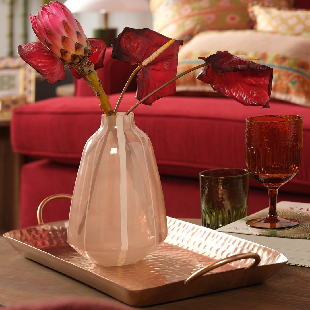 Aravalı Cam Dekoratif Obje 14x14x22 Cm Bej