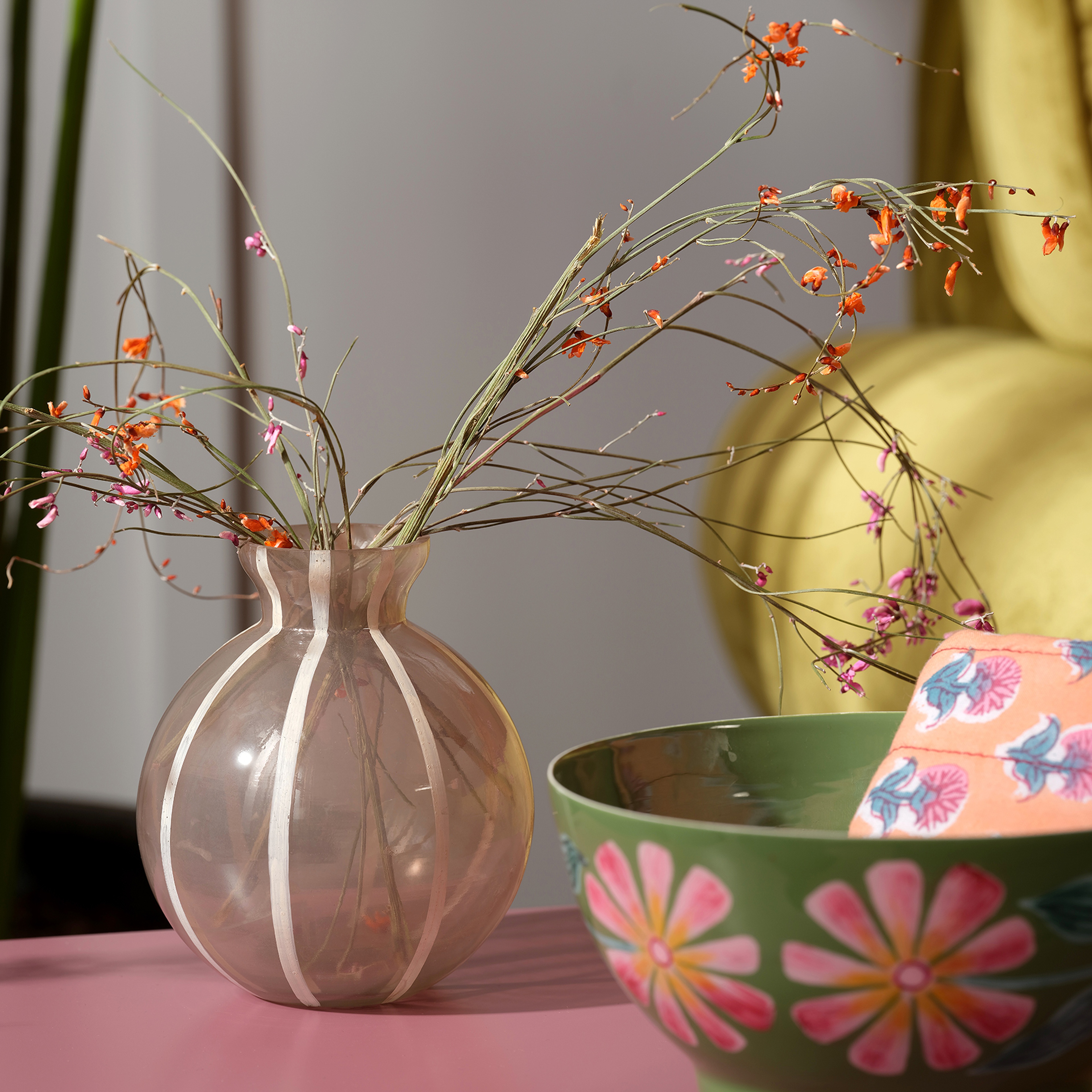 Aravalı Cam Dekoratif Obje 9x9x11 Cm Bej